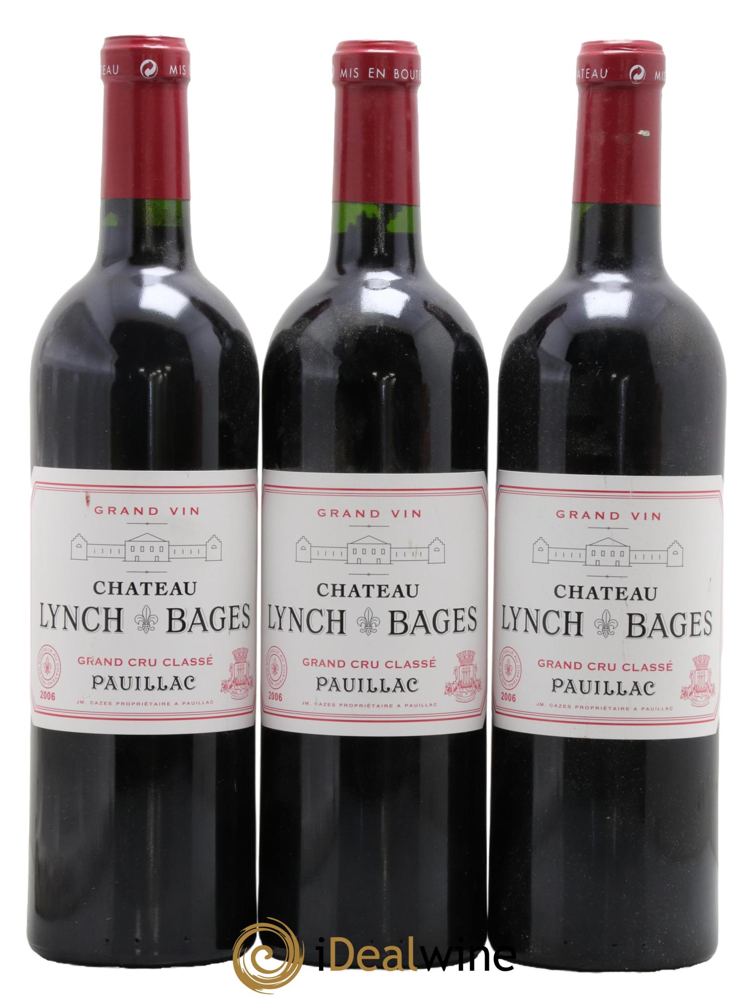 Château Lynch Bages 5ème Grand Cru Classé 2006 - Lot of 3 bottles - 0
