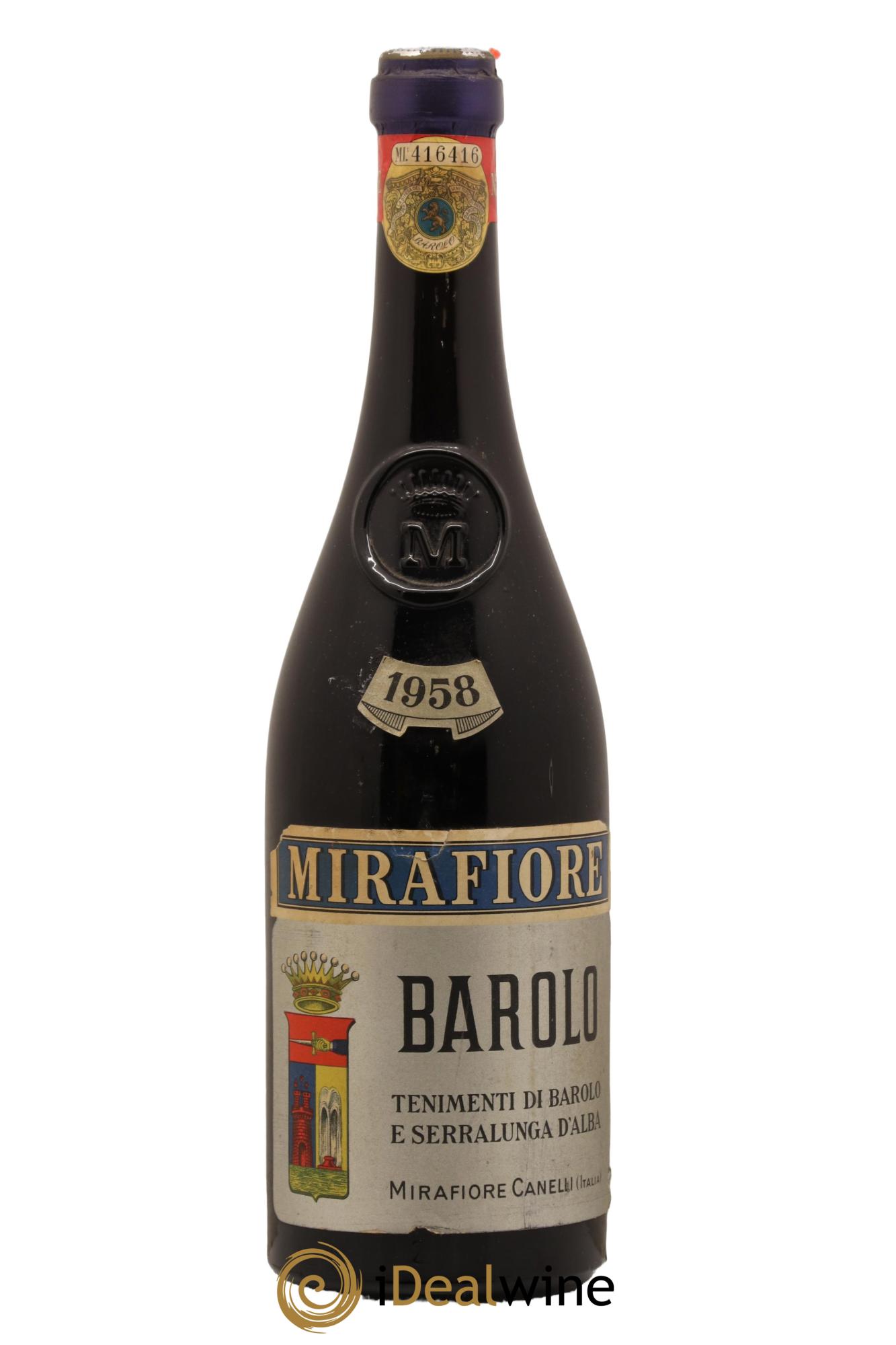 Barolo Mirafiore Canelli 1958 - Lot de 1 bouteille - 0