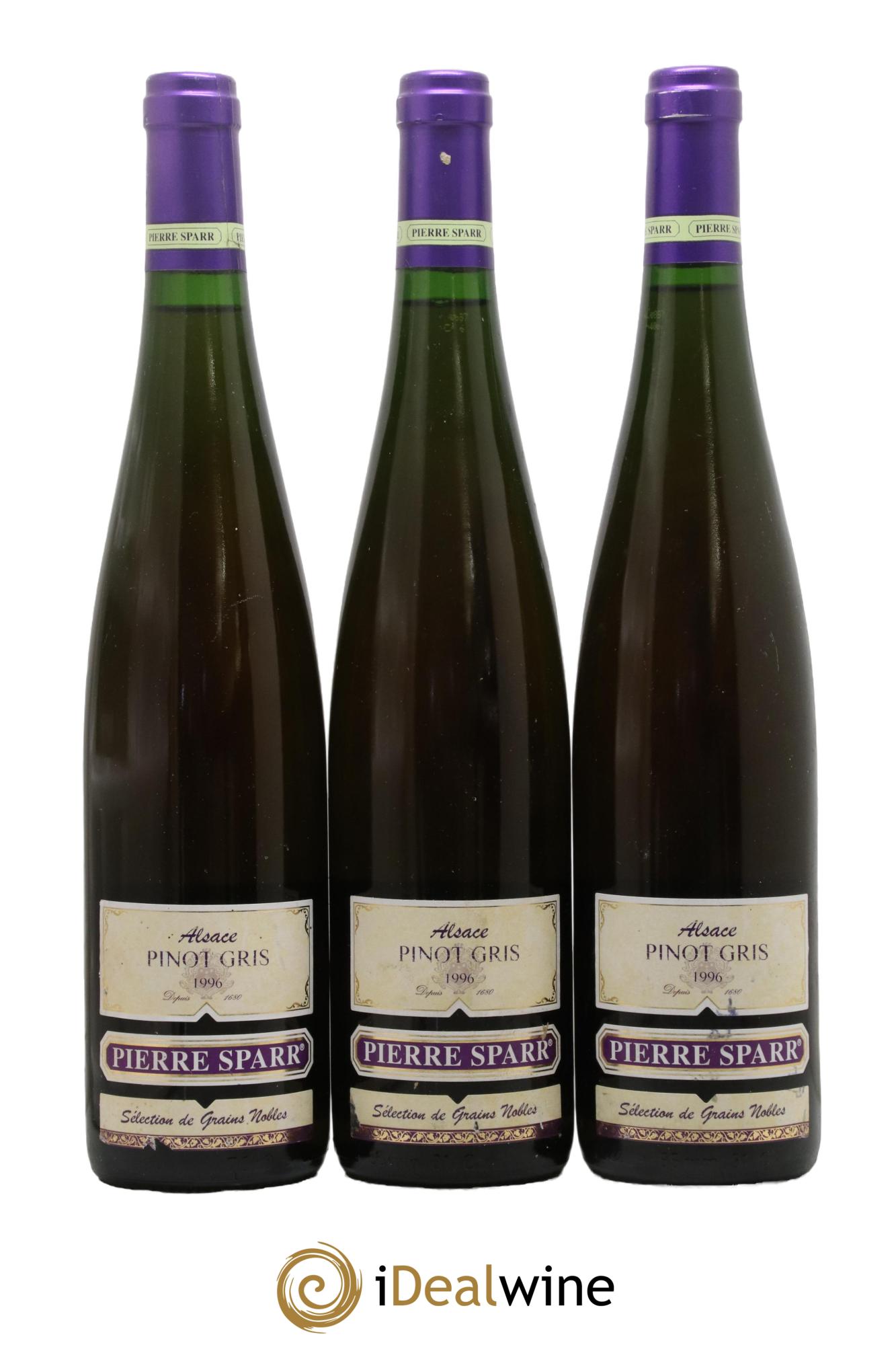 Alsace Pinot Gris Sélection de Grains Nobles Pierre Sparr  1996 - Posten von 3 Flaschen - 0