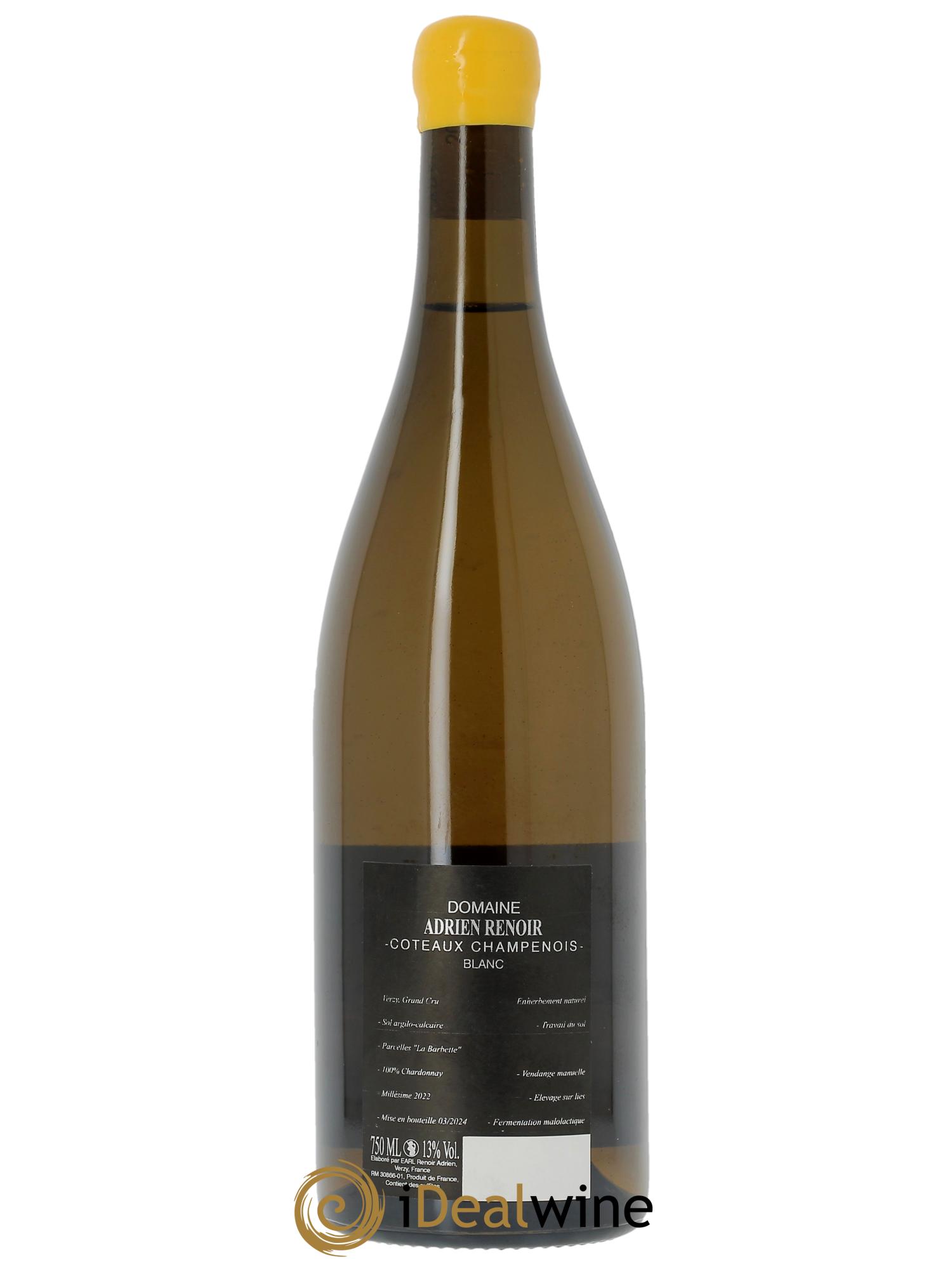 Coteaux Champenois Adrien Renoir 2022 - Lot de 1 bouteille - 1