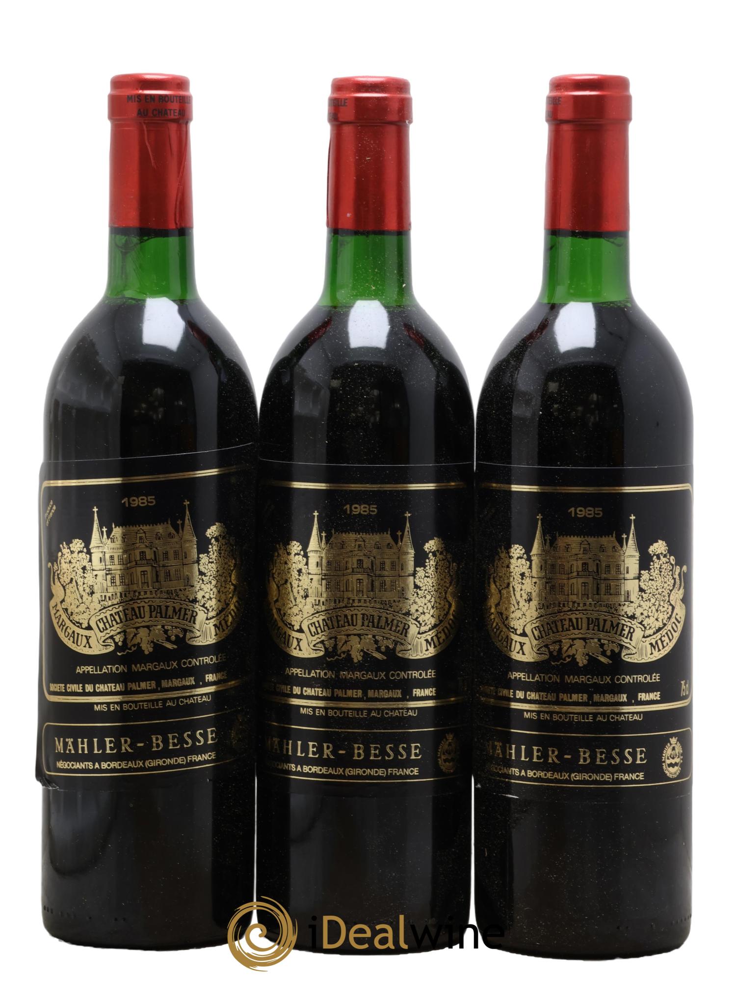 Château Palmer 3ème Grand Cru Classé 1985 - Lot of 3 bottles - 0