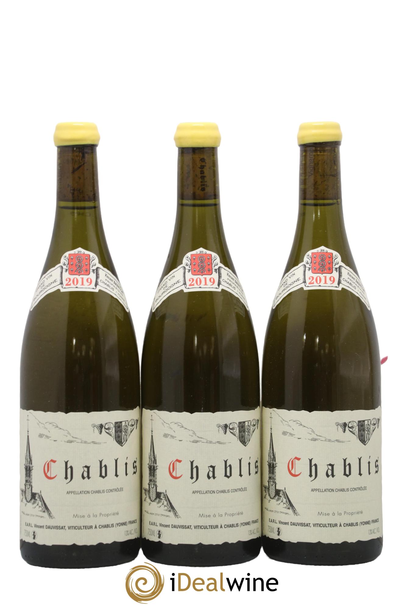 Chablis Vincent Dauvissat (Domaine) 2019 - Lot of 3 bottles - 0