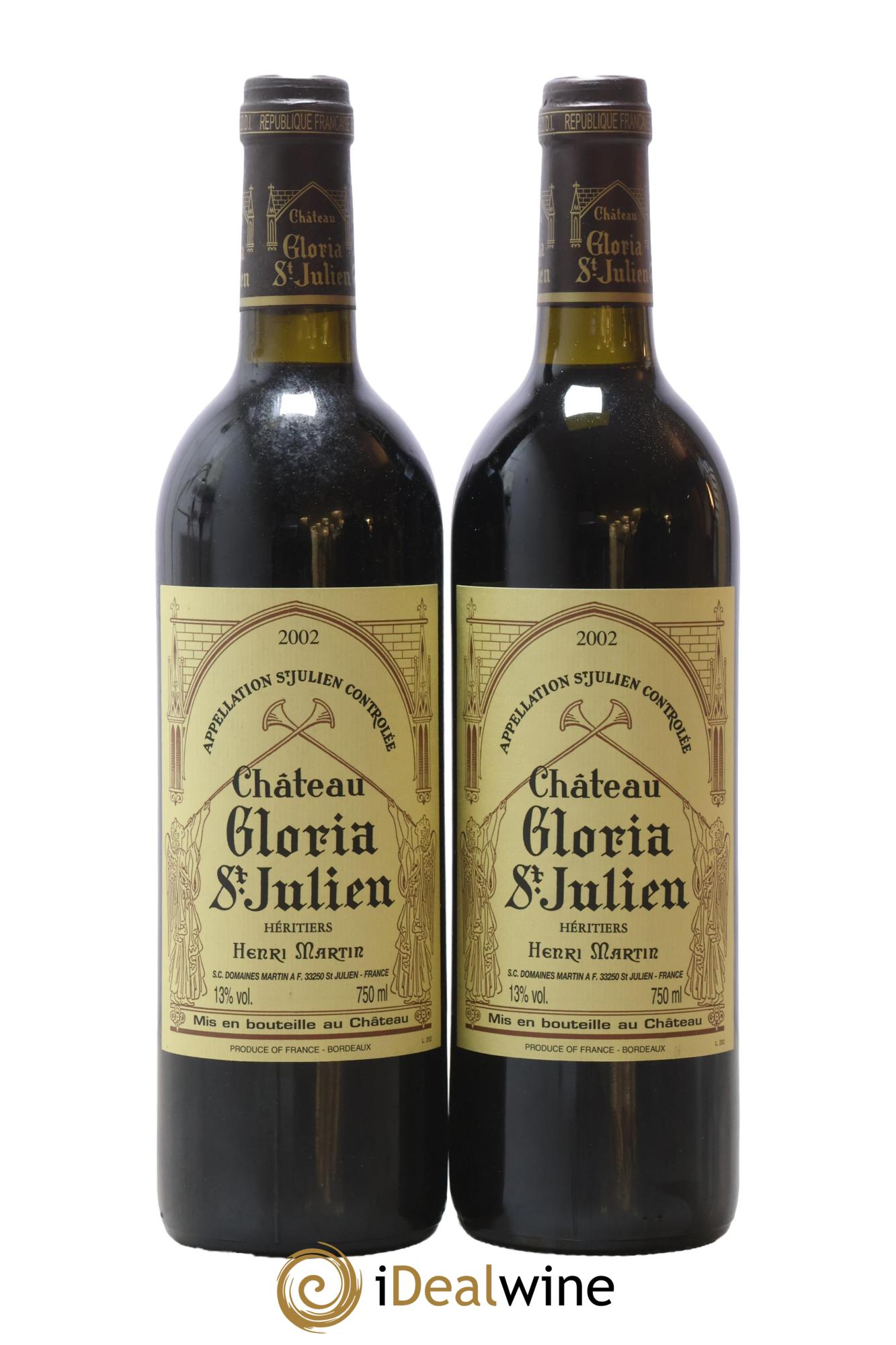 Château Gloria 2002 - Lotto di 2 bottiglie - 0