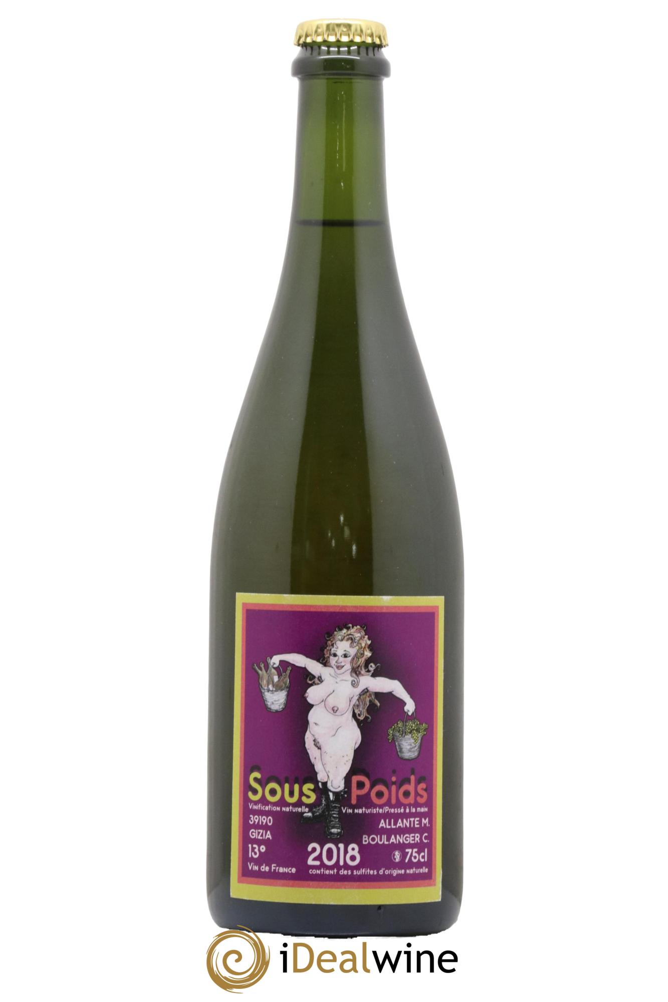 Vin de France Sous Poids Allante Boulanger 2018 - Lot de 1 bouteille - 0