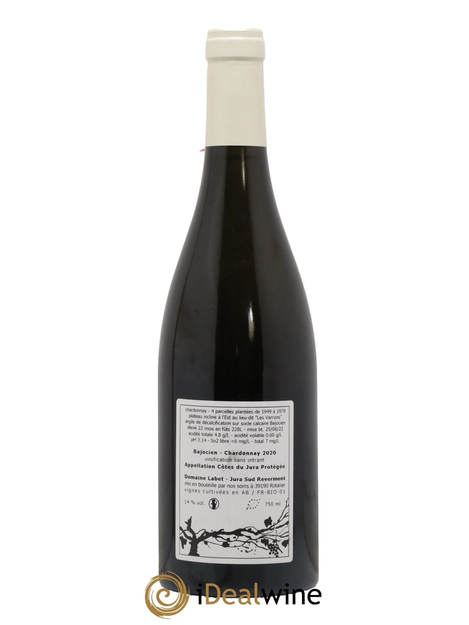 Côtes du Jura Chardonnay Bajocien Romain - Julien - Charline Labet 2020 - Lot de 1 bouteille - 1