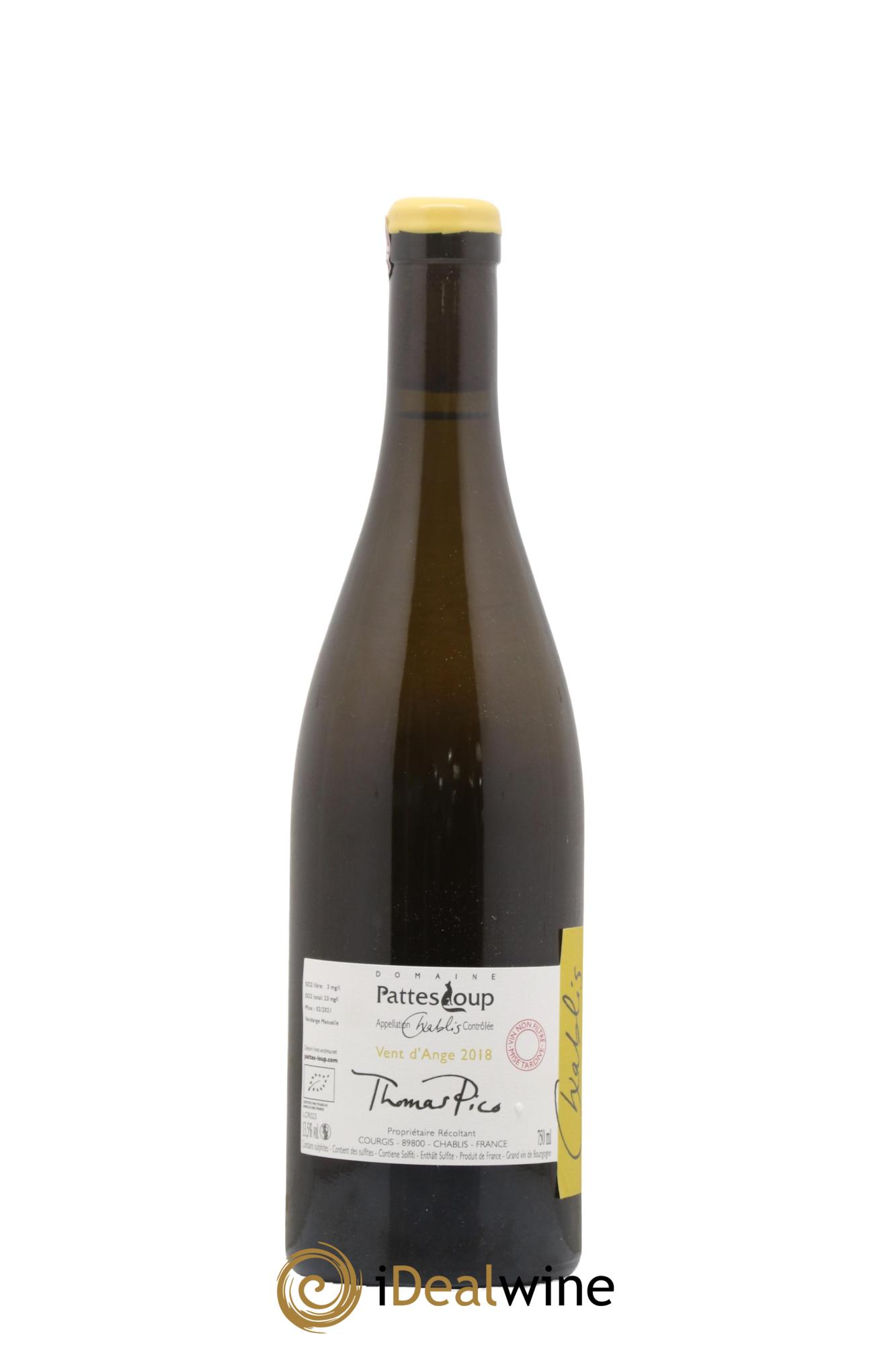 Chablis Vent d'Ange Pattes Loup (Domaine) 2018 - Lot de 1 bouteille - 1