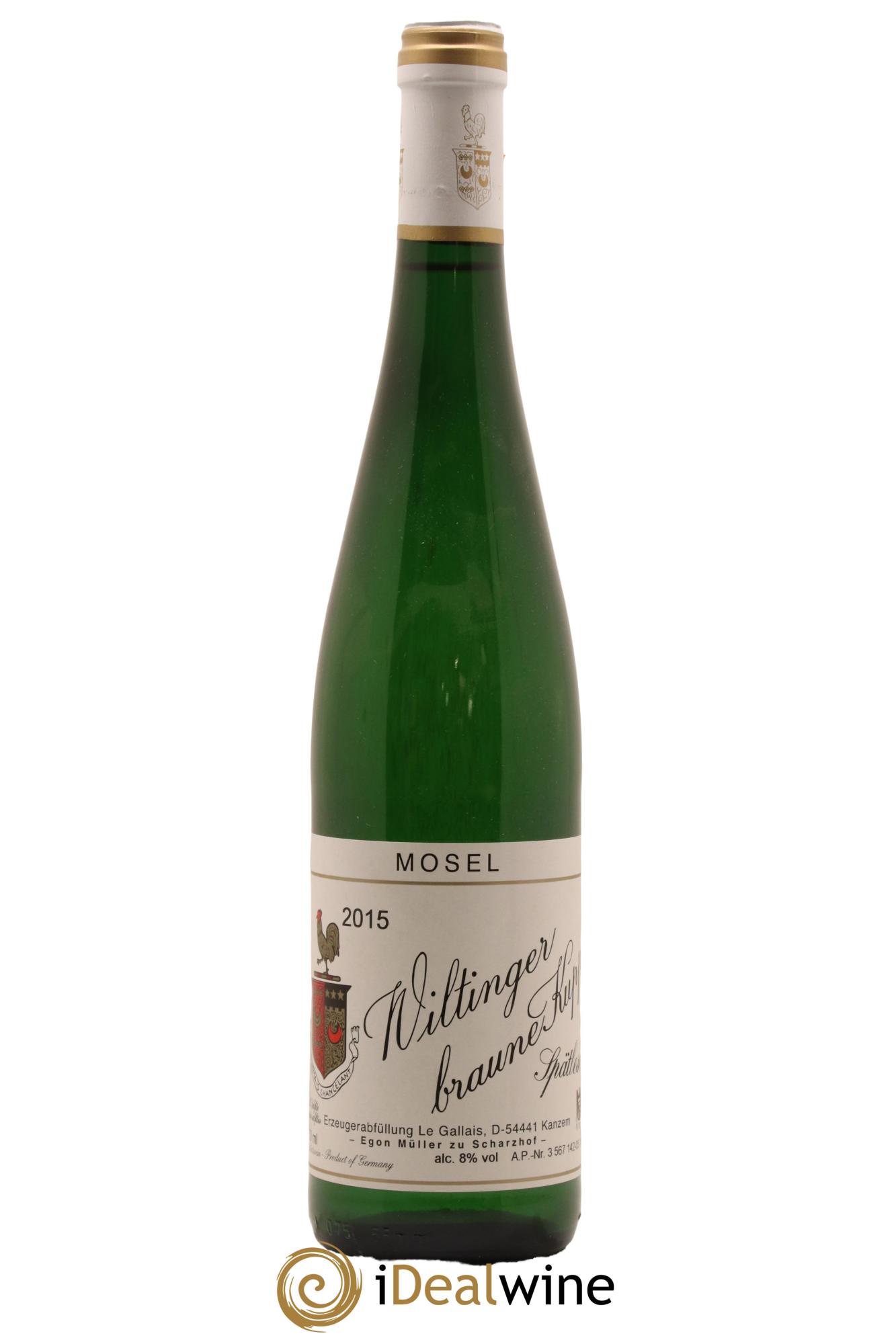 Riesling Wiltinger Braune Kupp Spatlese Egon Muller 2015 - Lot de 1 bouteille - 0