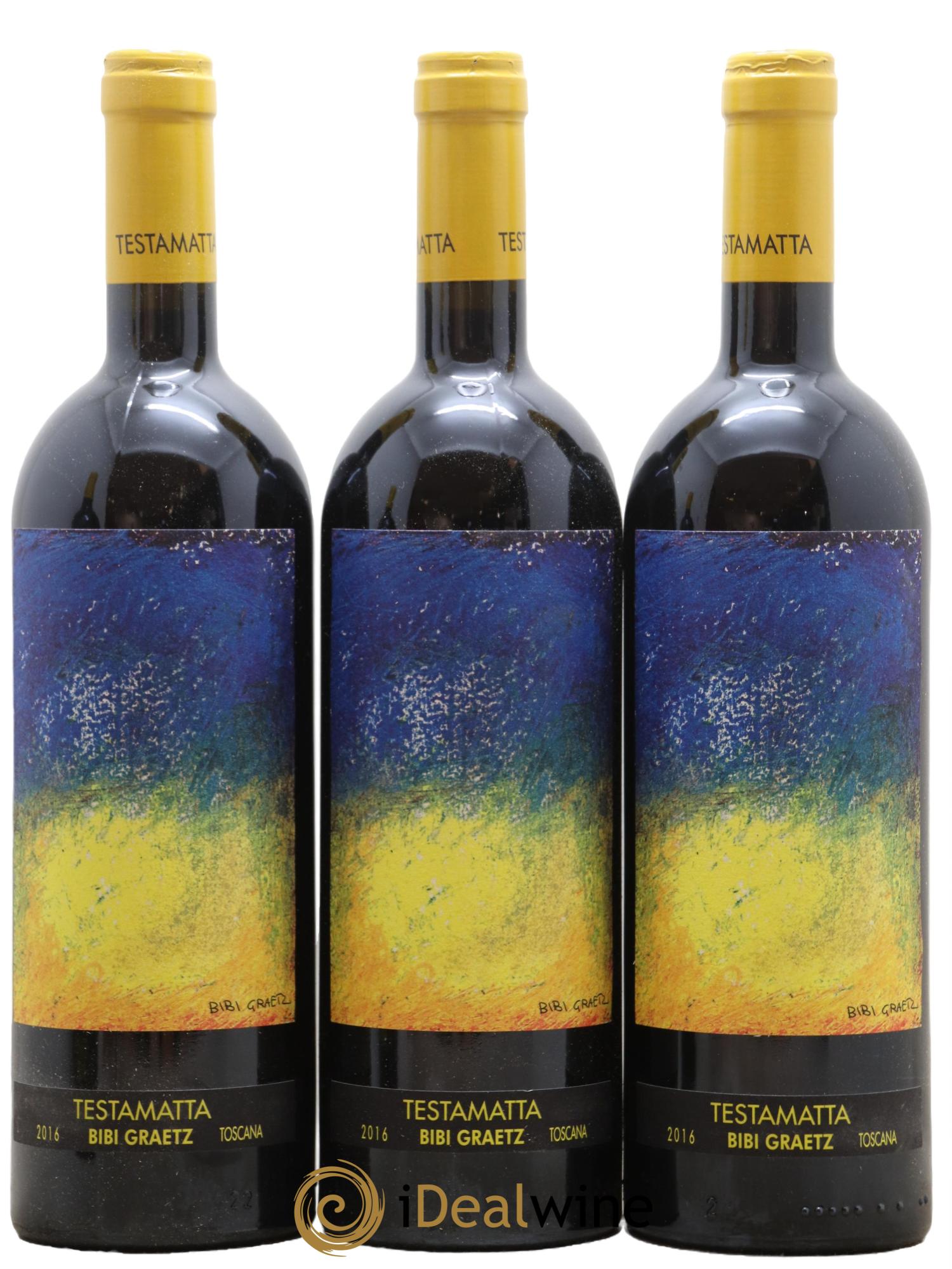 Toscana IGT Testamatta Bibi Graetz 2016 - Lot de 3 bouteilles - 0