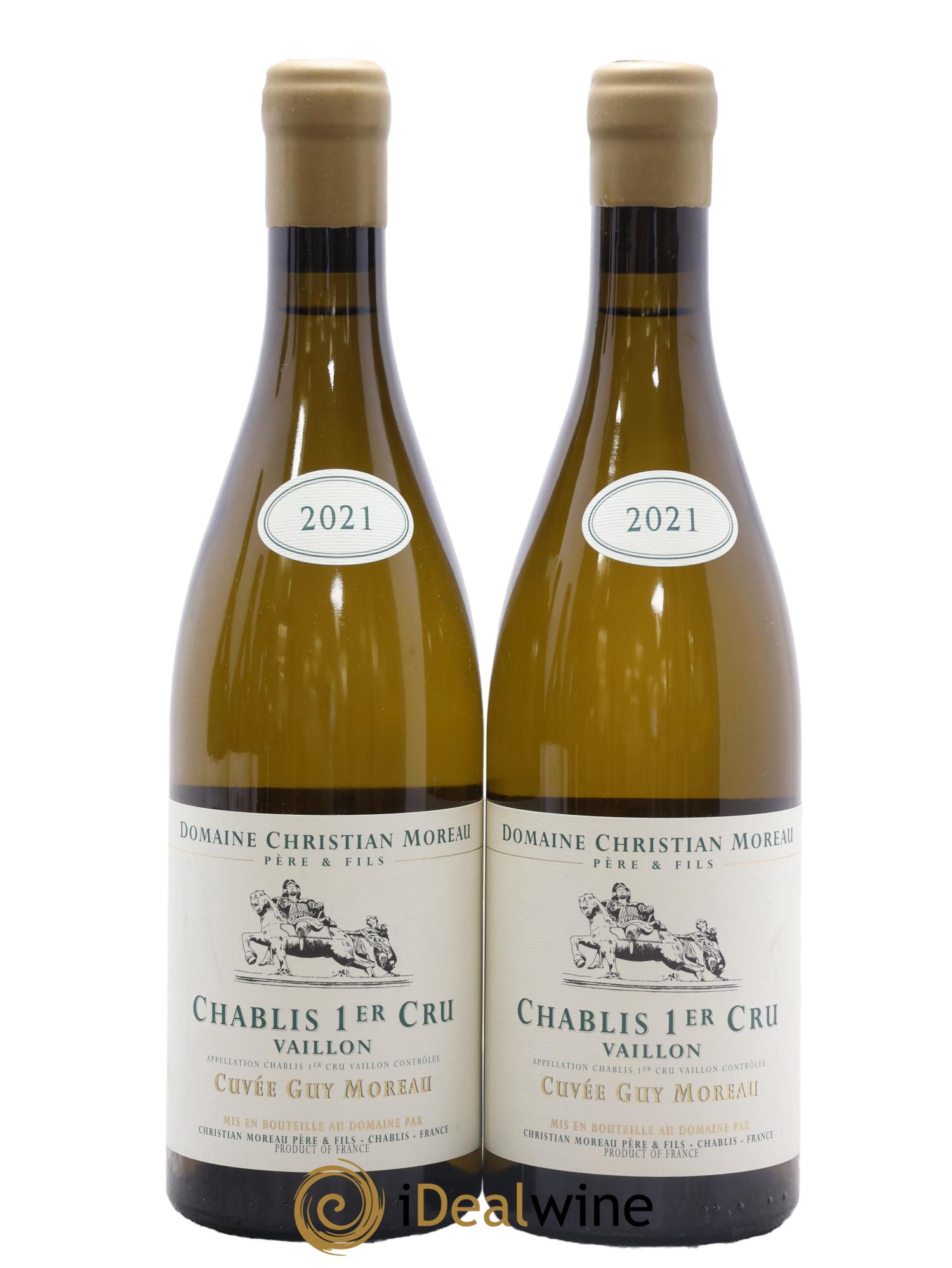 Chablis 1er Cru Vaillons Cuvée Guy Moreau Christian Moreau 2021 - Lot de 2 bouteilles - 0