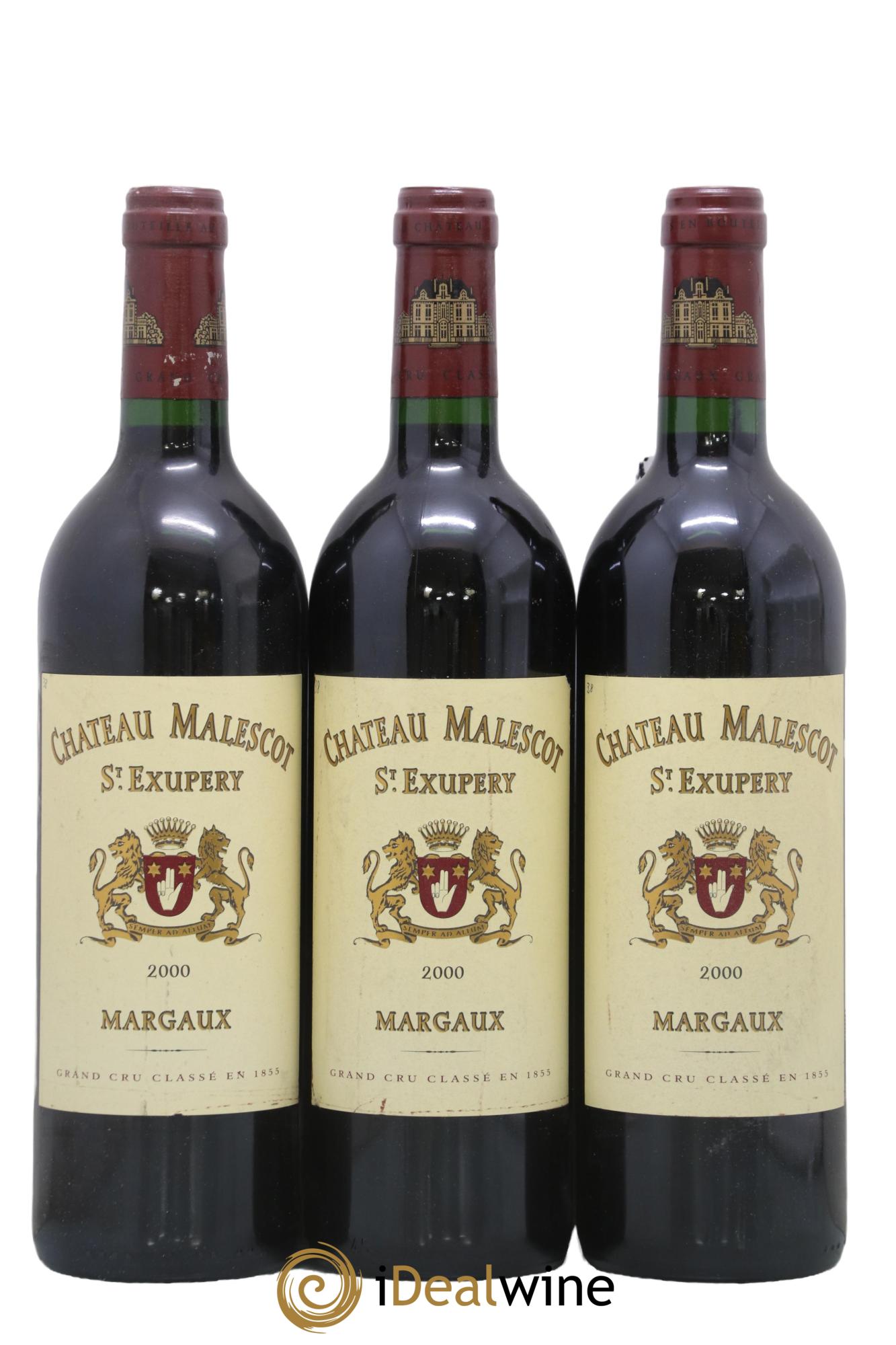 Château Malescot Saint-Exupéry 3ème Grand Cru Classé 2000 - Lot de 3 bouteilles - 0