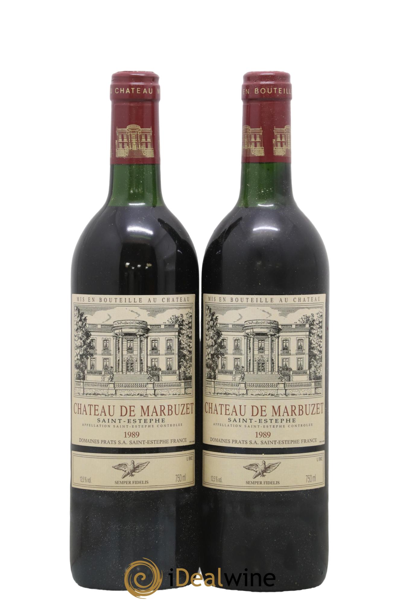 Château de Marbuzet Cru Bourgeois 1989 - Lot de 2 bouteilles - 0