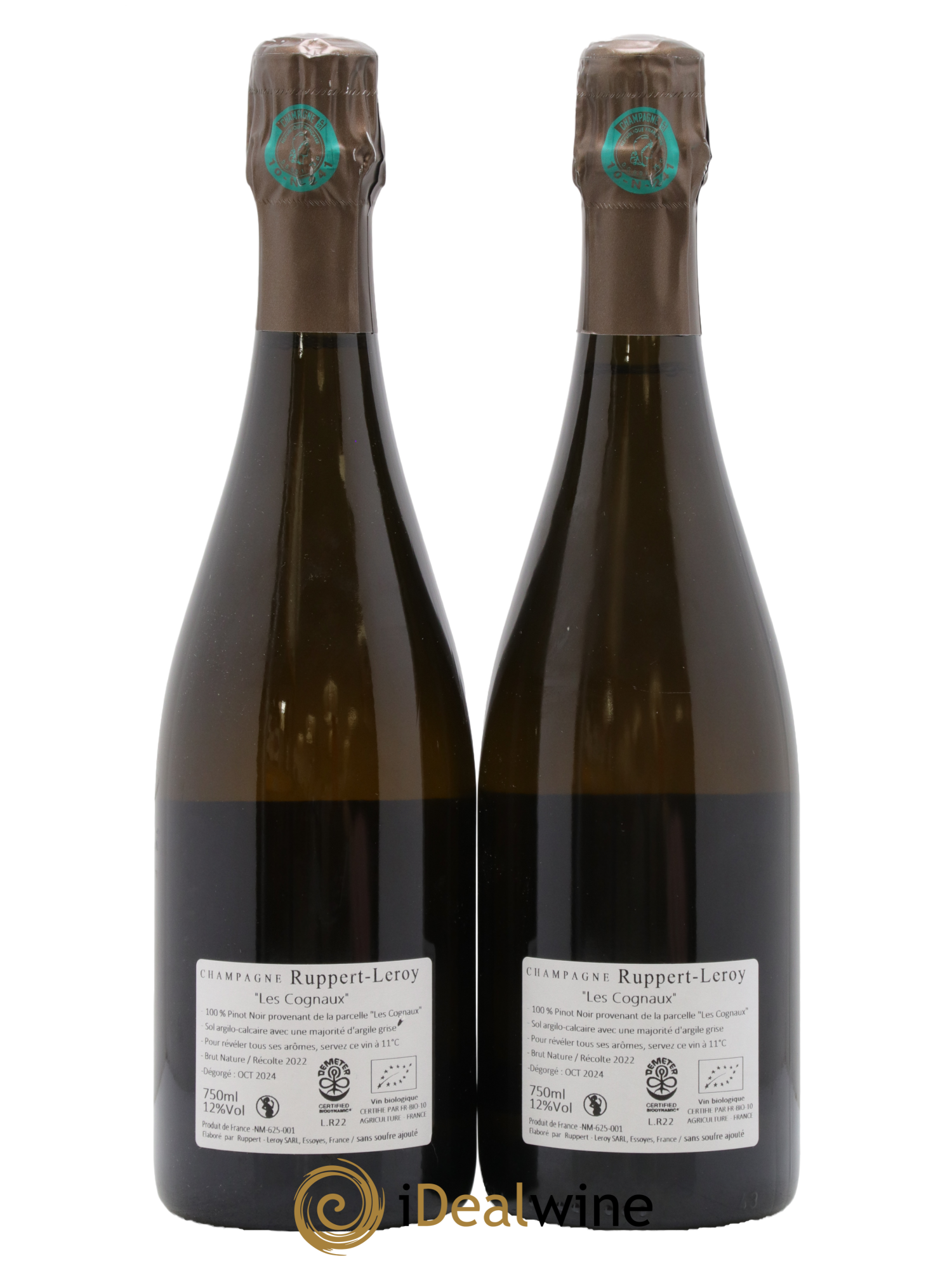 Les Cognaux Brut Nature Ruppert-Leroy 2022 - Lot of 2 bottles - 1