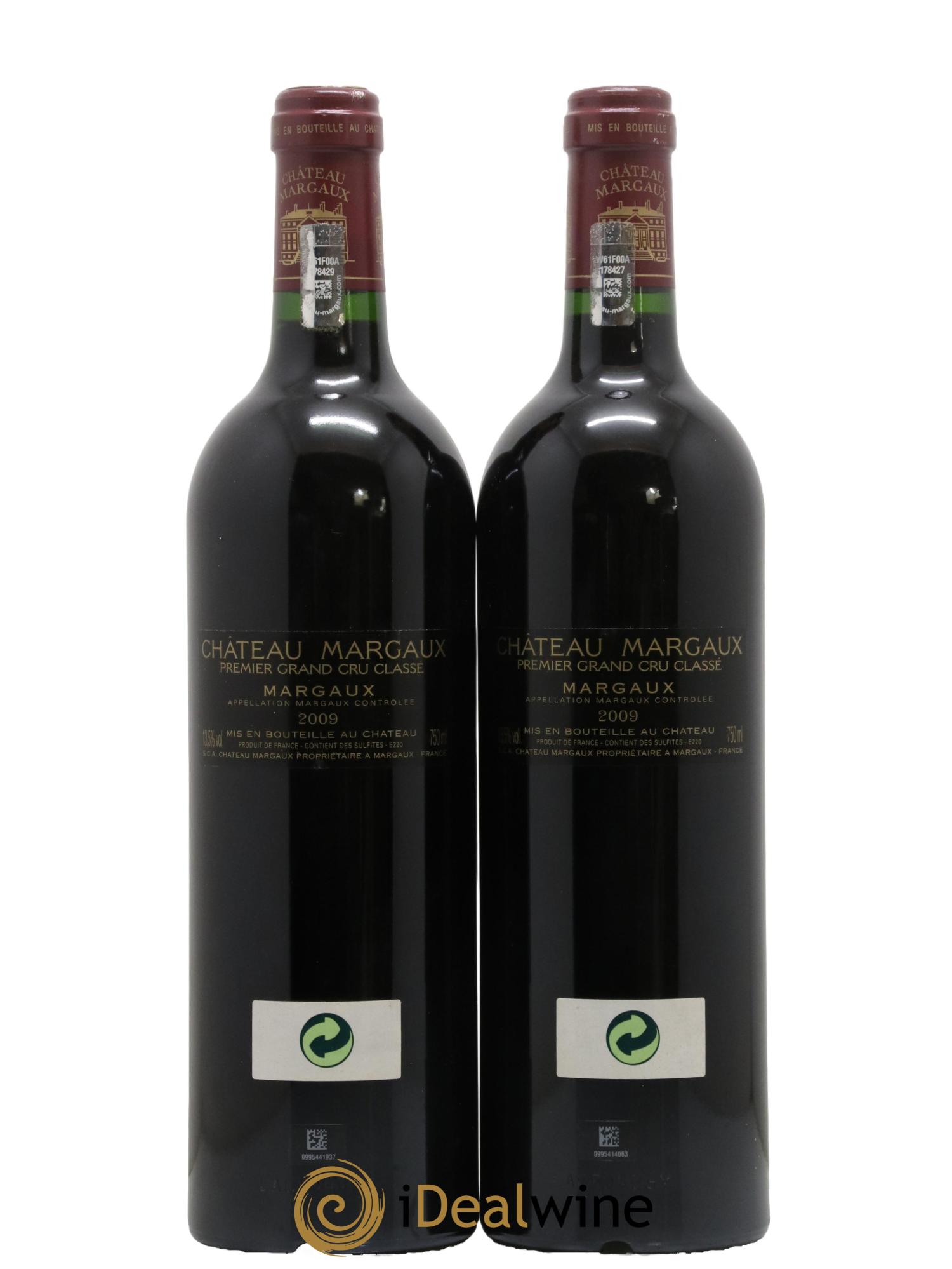Château Margaux 1er Grand Cru Classé 2009 - Lot de 2 bouteilles - 1