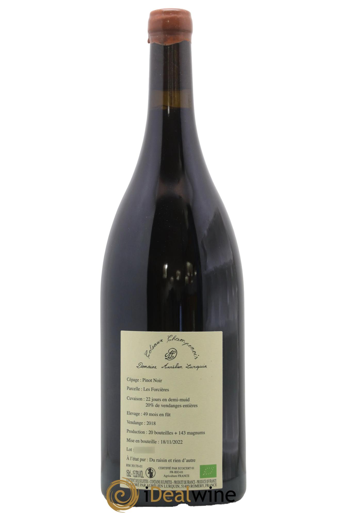 Pinot Noir Les Forcières à l'état pur Aurélien Lurquin 2018 - Posten von 1 Magnum - 1