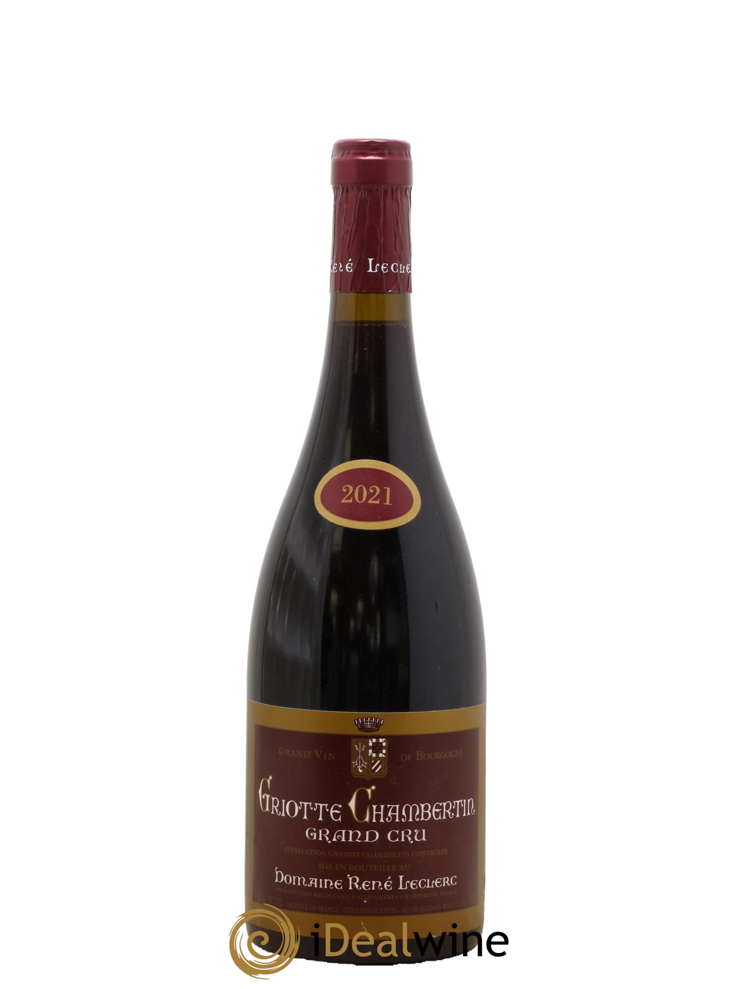 Griotte-Chambertin Grand Cru René Leclerc 2021 - Lot de 1 bouteille - 0