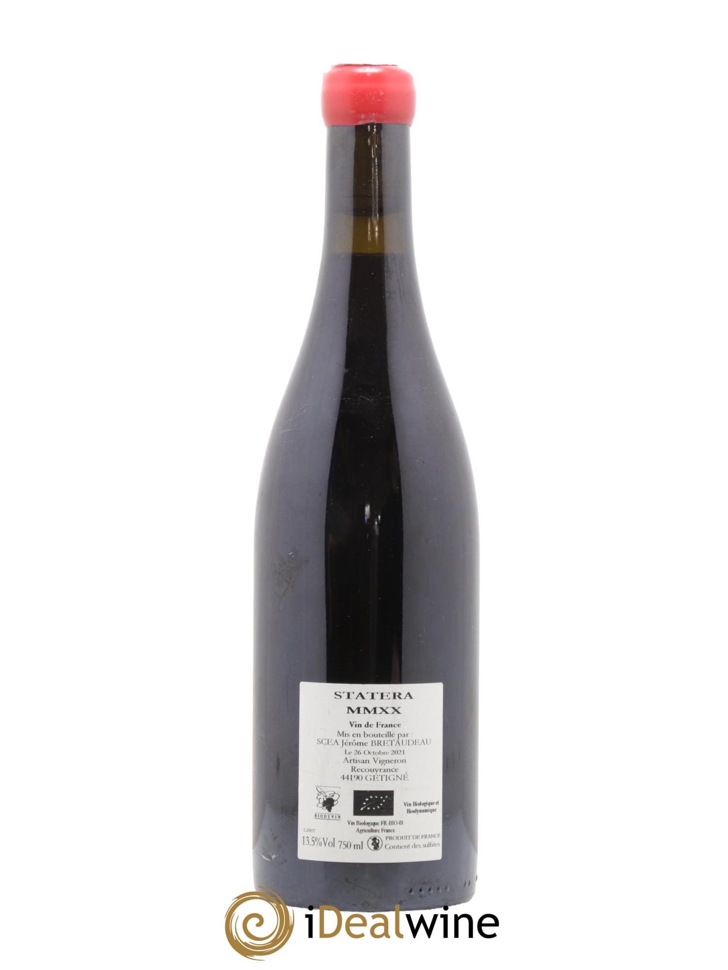 Vin de France Statera Jérôme Bretaudeau - Domaine de Bellevue 2020 - Lot de 1 bouteille - 1