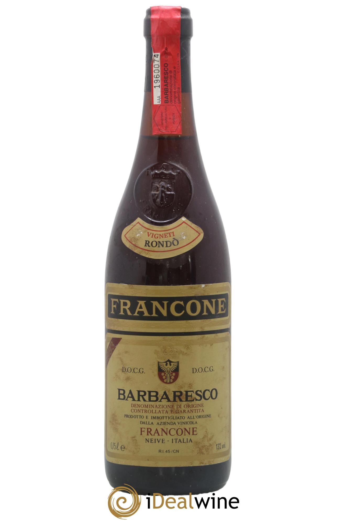 Barbaresco DOCG Francone Vignetti Rondo 1983 - Lot of 1 bottle - 0