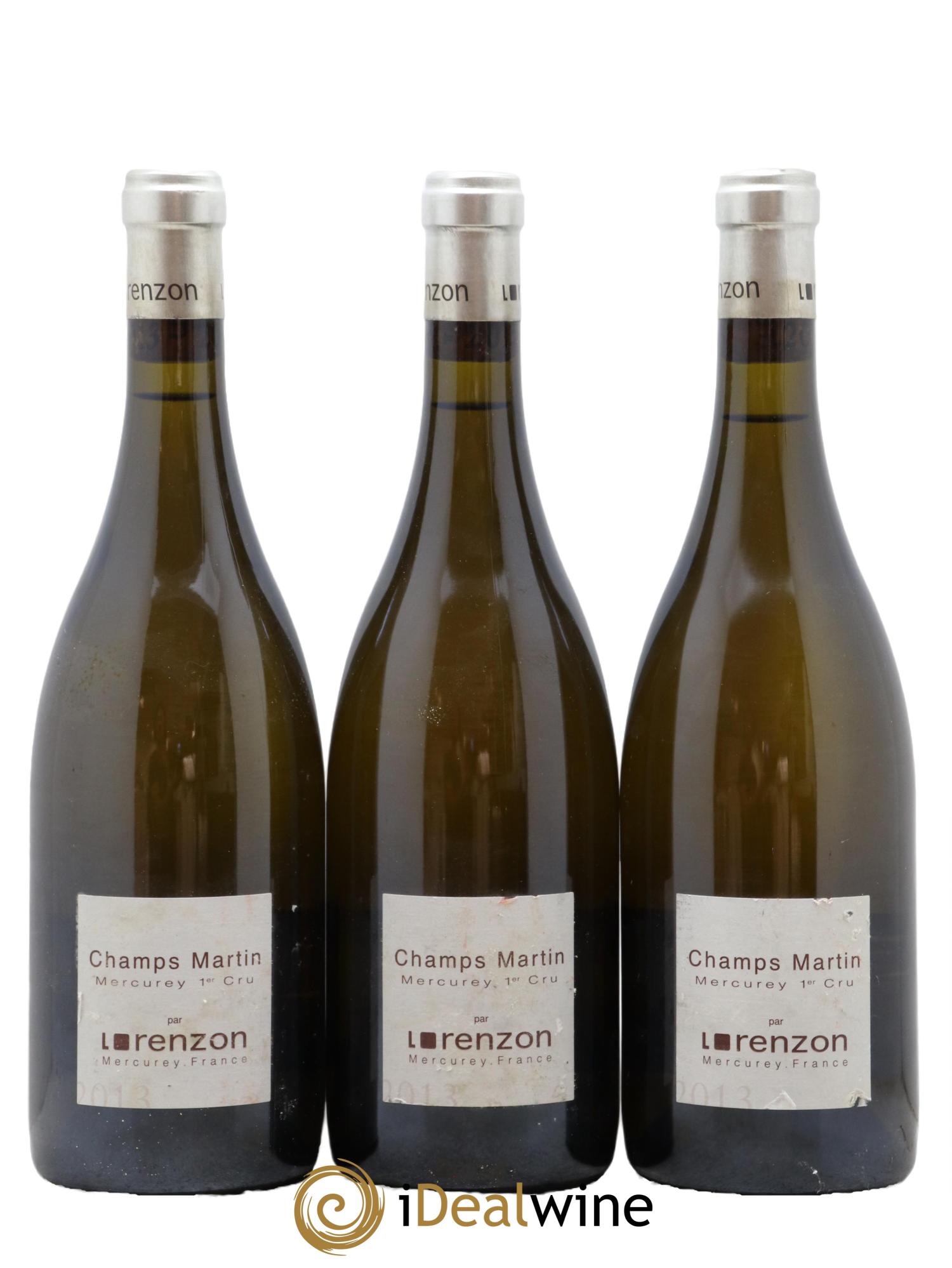 Mercurey 1er Cru Les Champs Martin Bruno Lorenzon 2013 - Lot de 3 bouteilles - 0