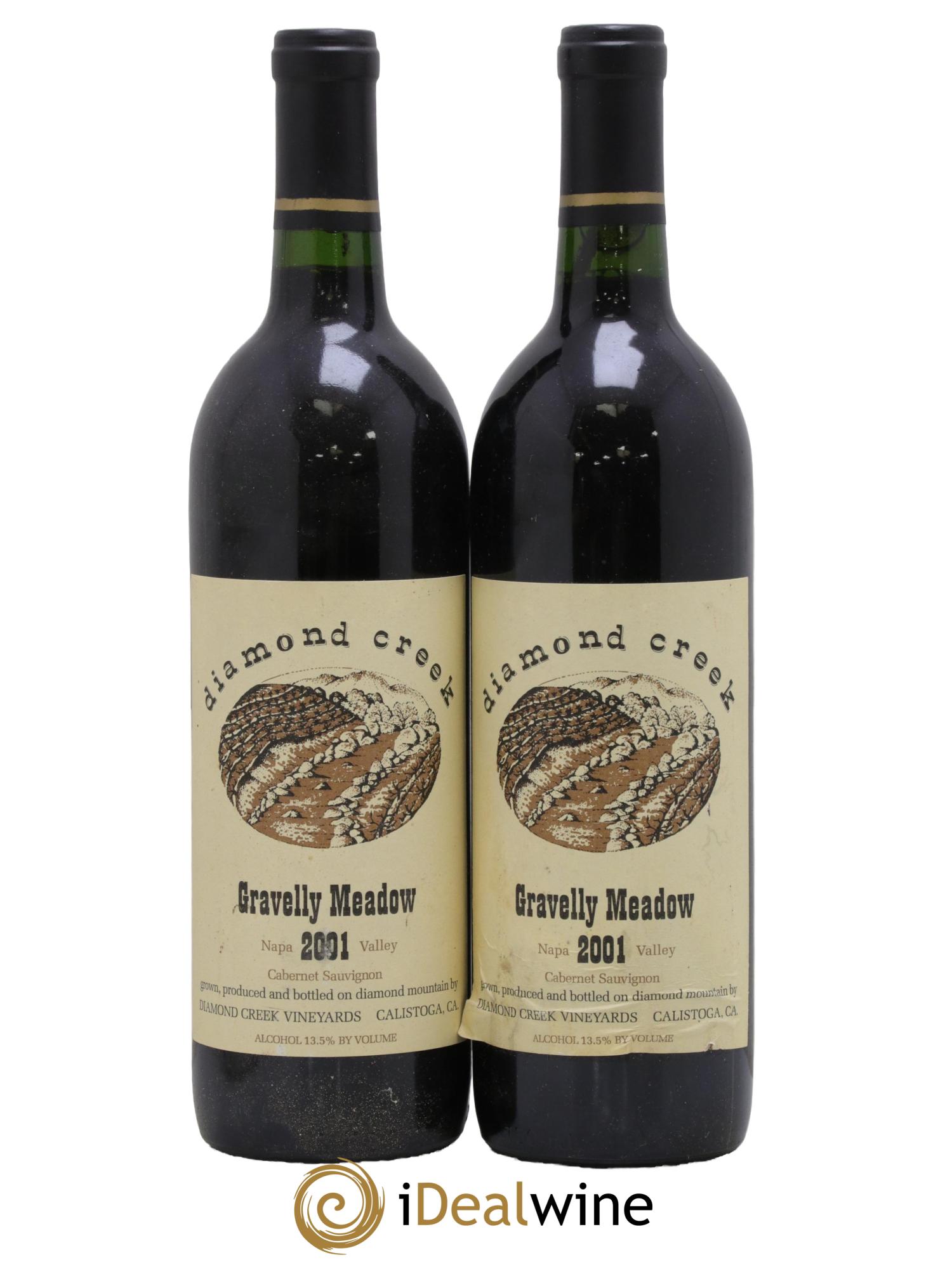Napa Valley Diamond Creek Vineyards Gravelly Meadow 2001 - Lot de 2 bouteilles - 0