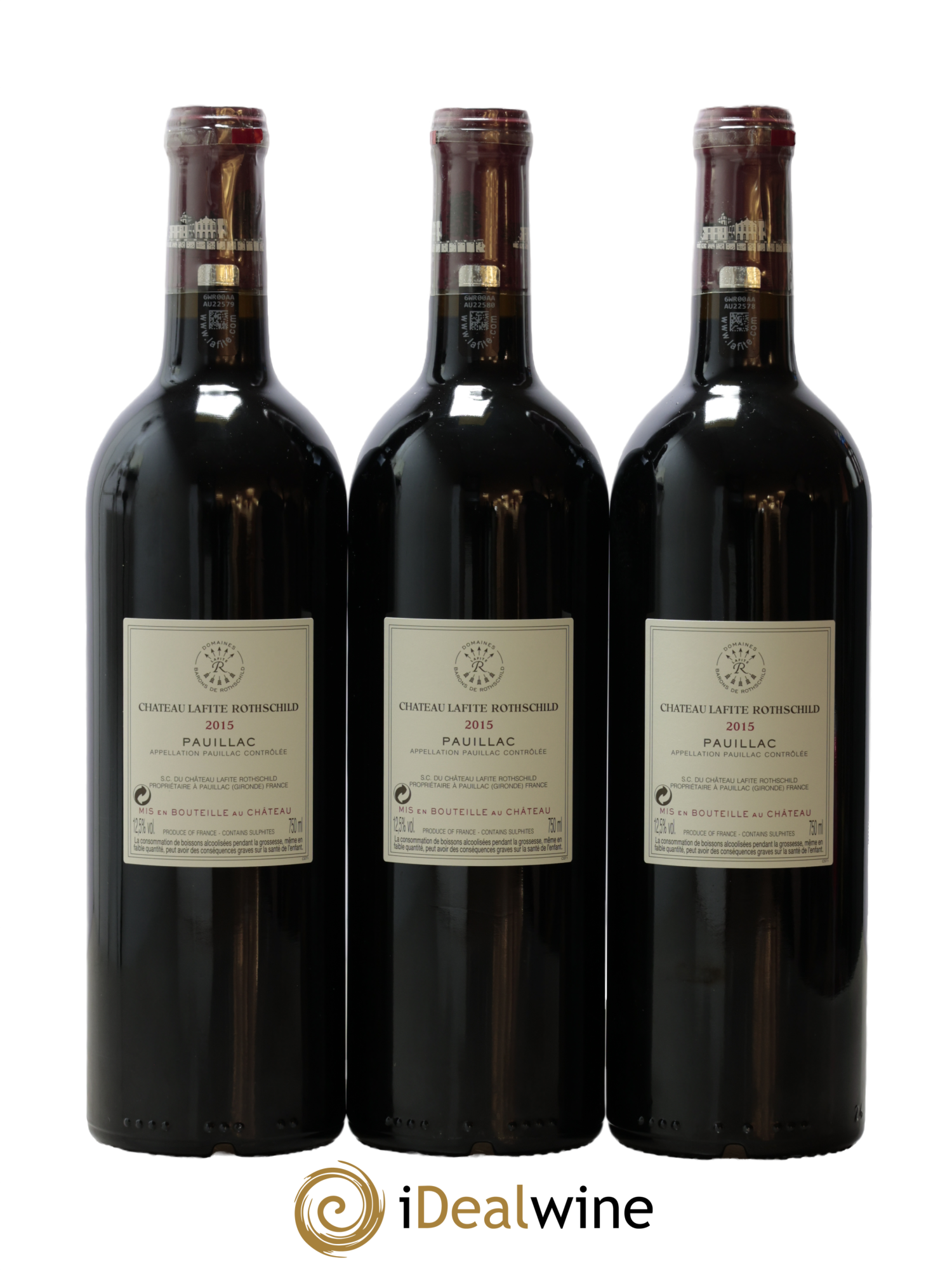 Château Lafite Rothschild 1er Grand Cru Classé 2015 - Lot de 3 bouteilles - 1