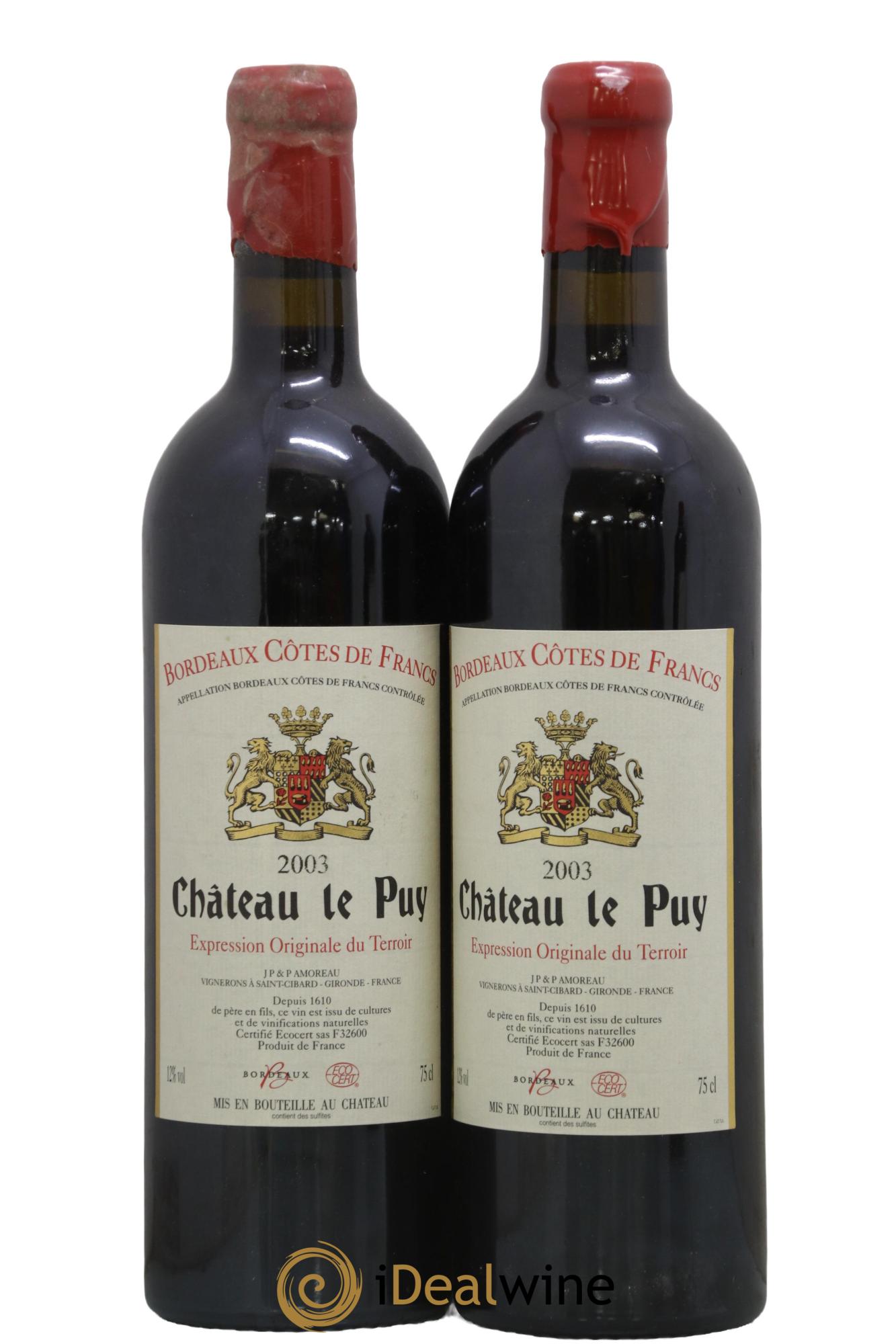 Château Le Puy 2003 - Lot de 2 bouteilles - 0