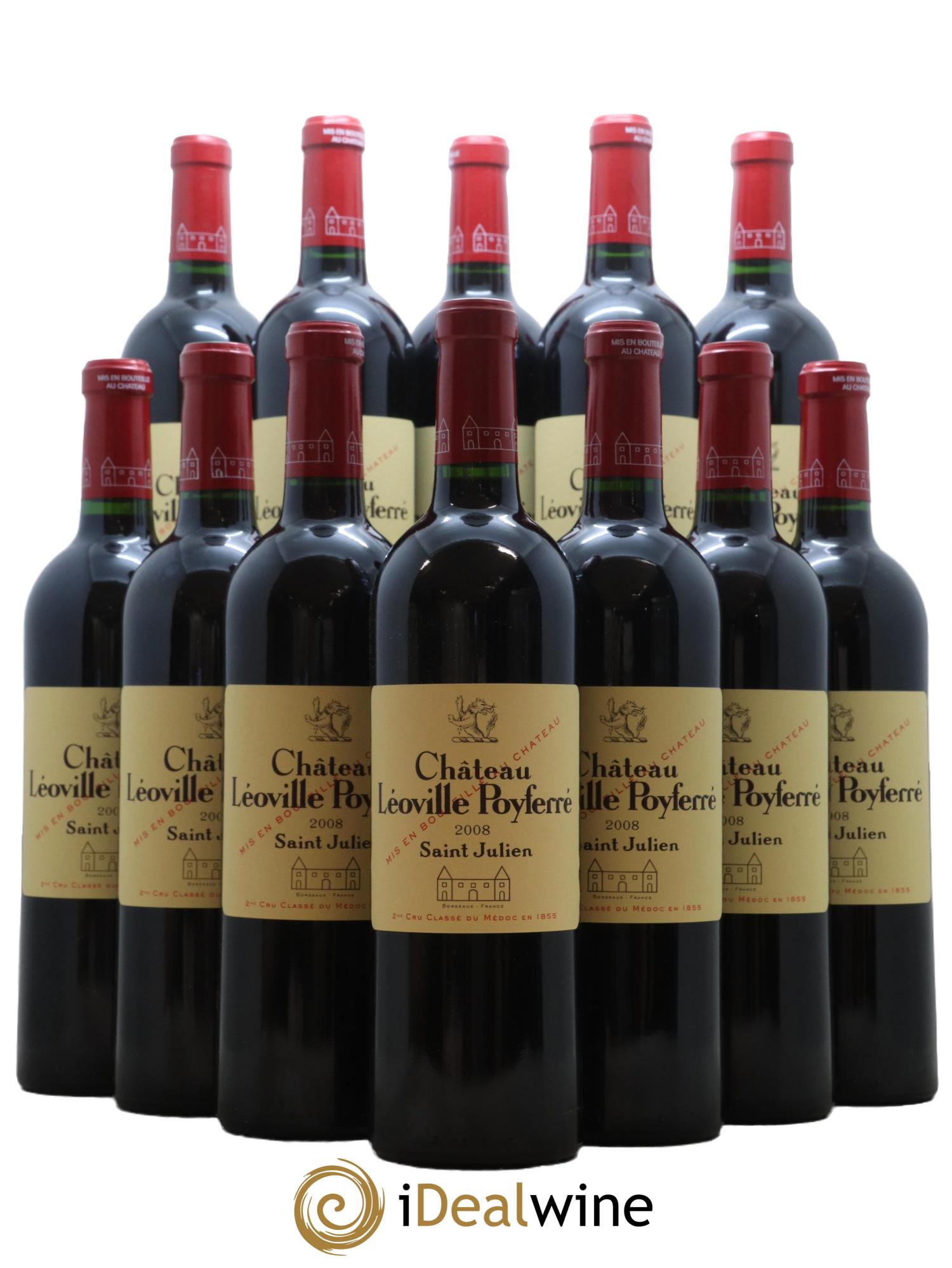 Château Léoville Poyferré 2ème Grand Cru Classé 2008 - Lot de 12 bouteilles - 0