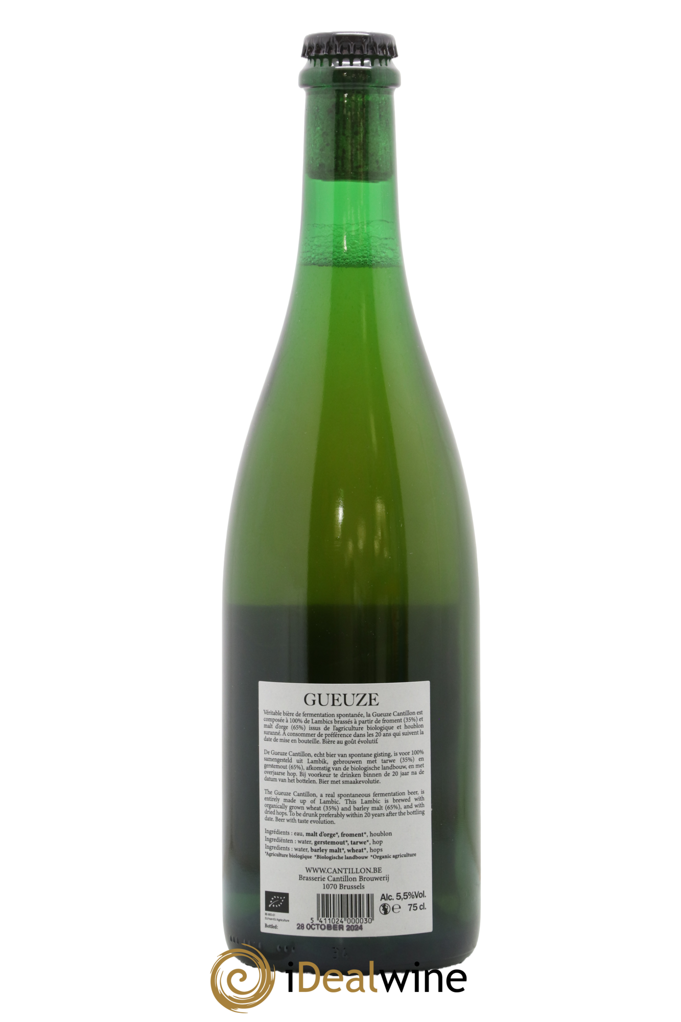 Bière Gueuze Cantillon Lambic Bio new label (bottled 2024) - Lot de 1 bouteille - 1