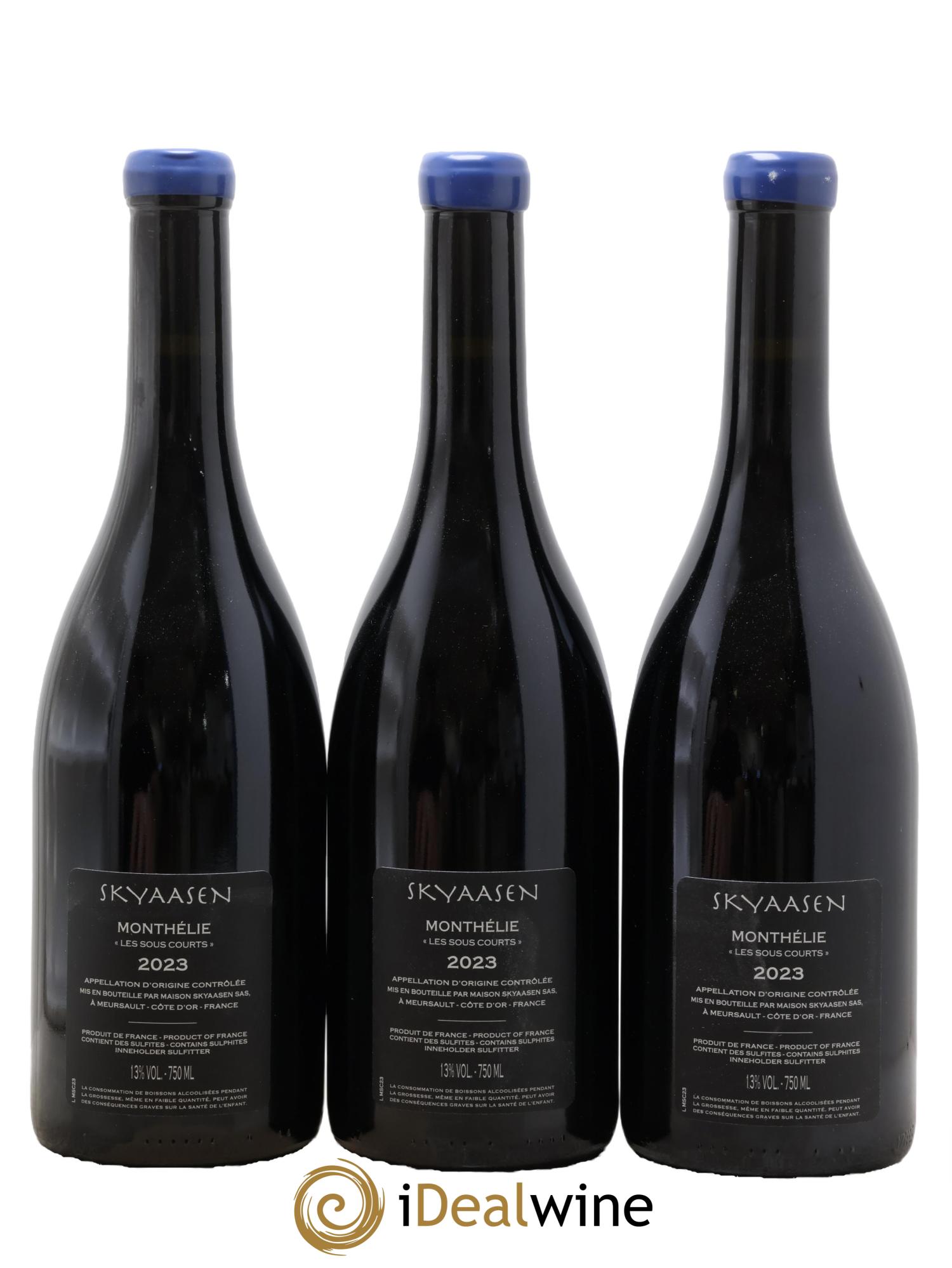 Monthélie Les Sous Courts Maison Skyaasen 2023 - Posten von 3 Flaschen - 1