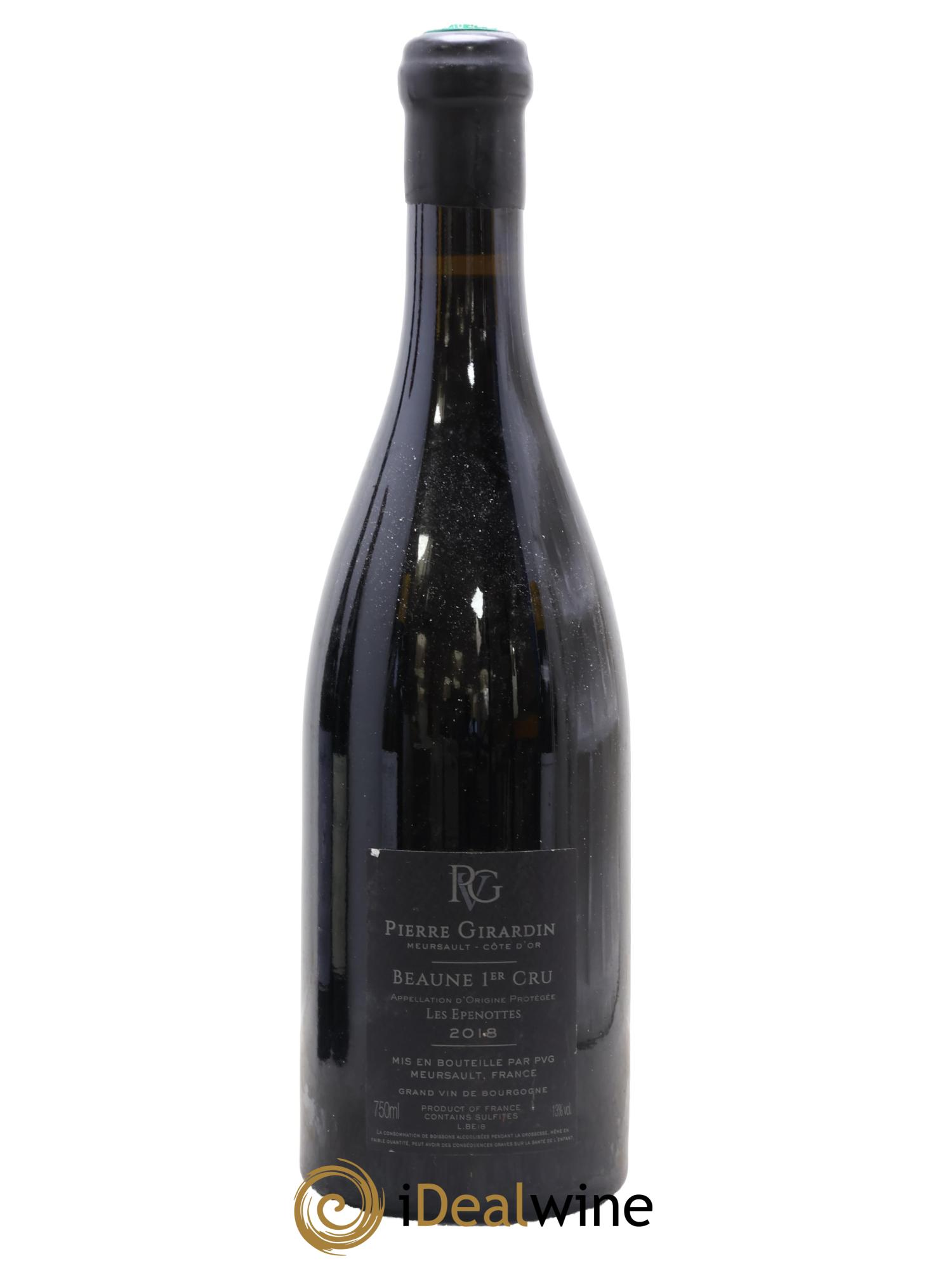 Beaune 1er Cru Les Epenottes Pierre Girardin  2018 - Lot de 1 bouteille - 1