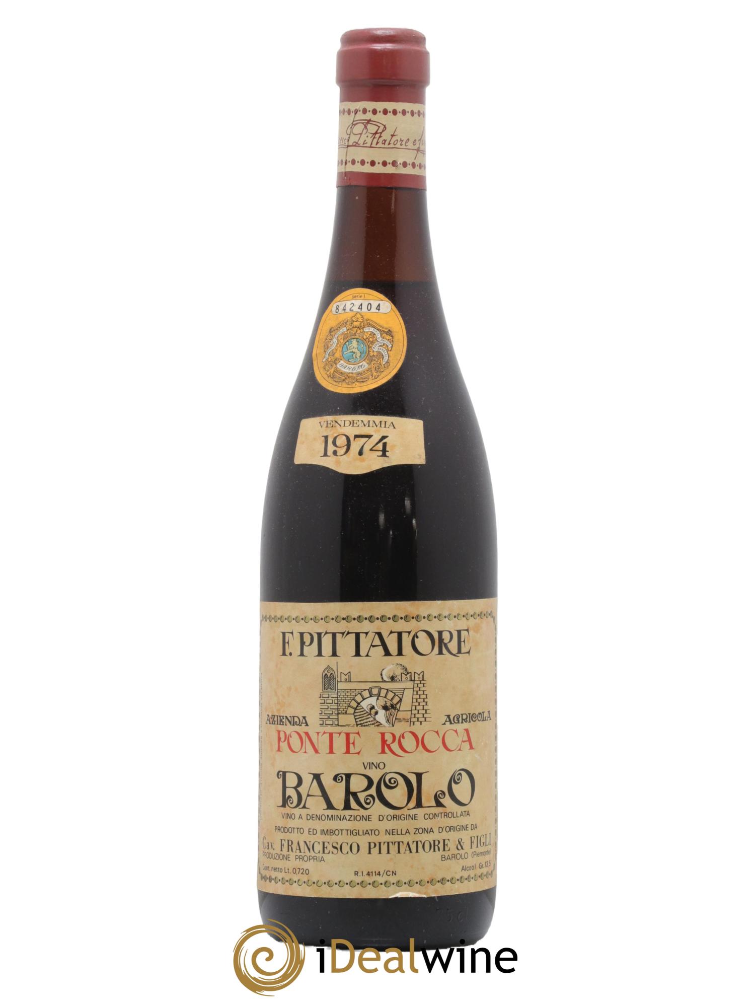 Barolo Ponte Rocca Pittatore 1974 - Posten von 1 Flasche - 0