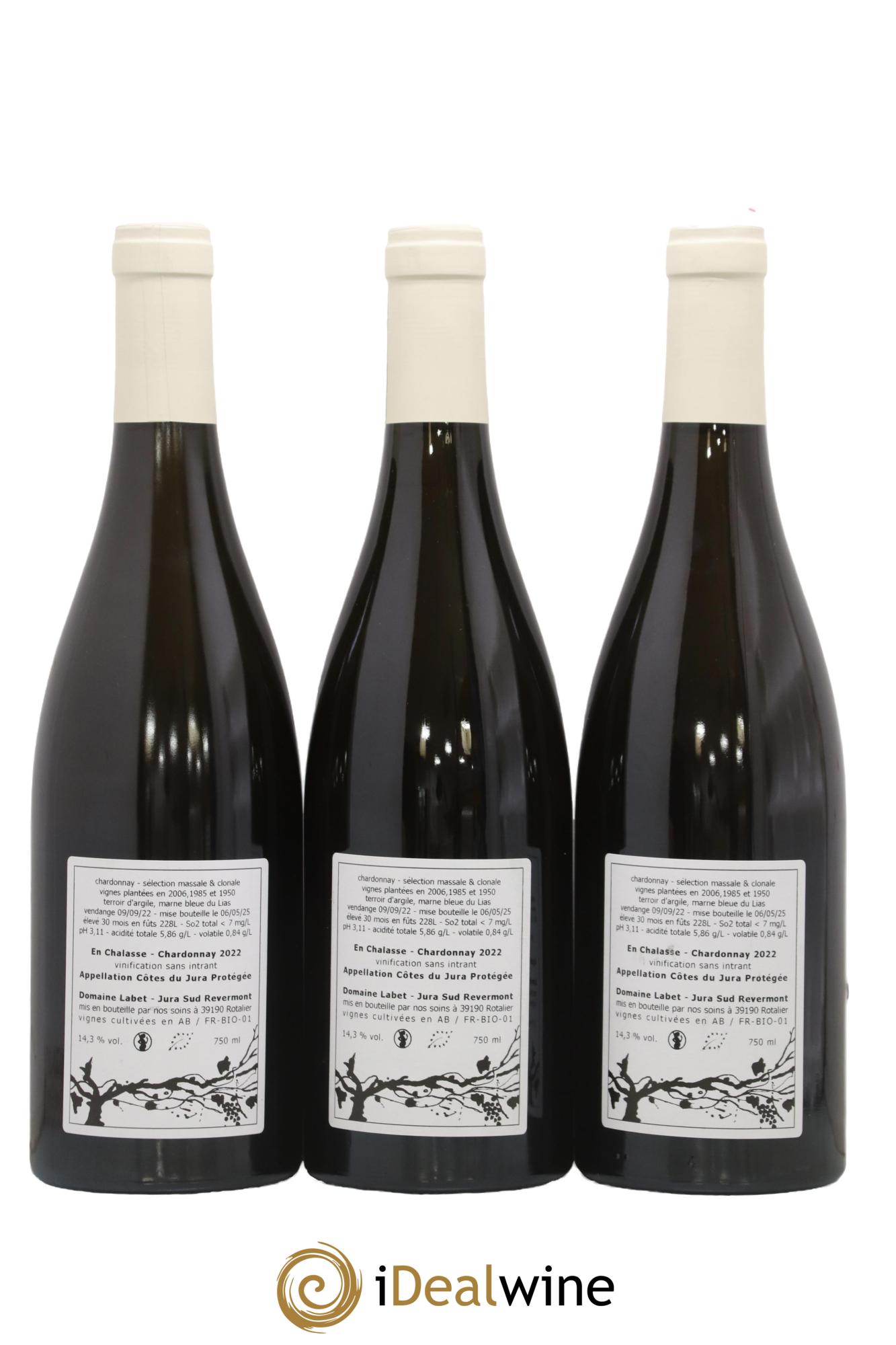 Côtes du Jura Chardonnay En Chalasse Romain - Julien - Charline Labet 2022 - Lot de 3 bouteilles - 1