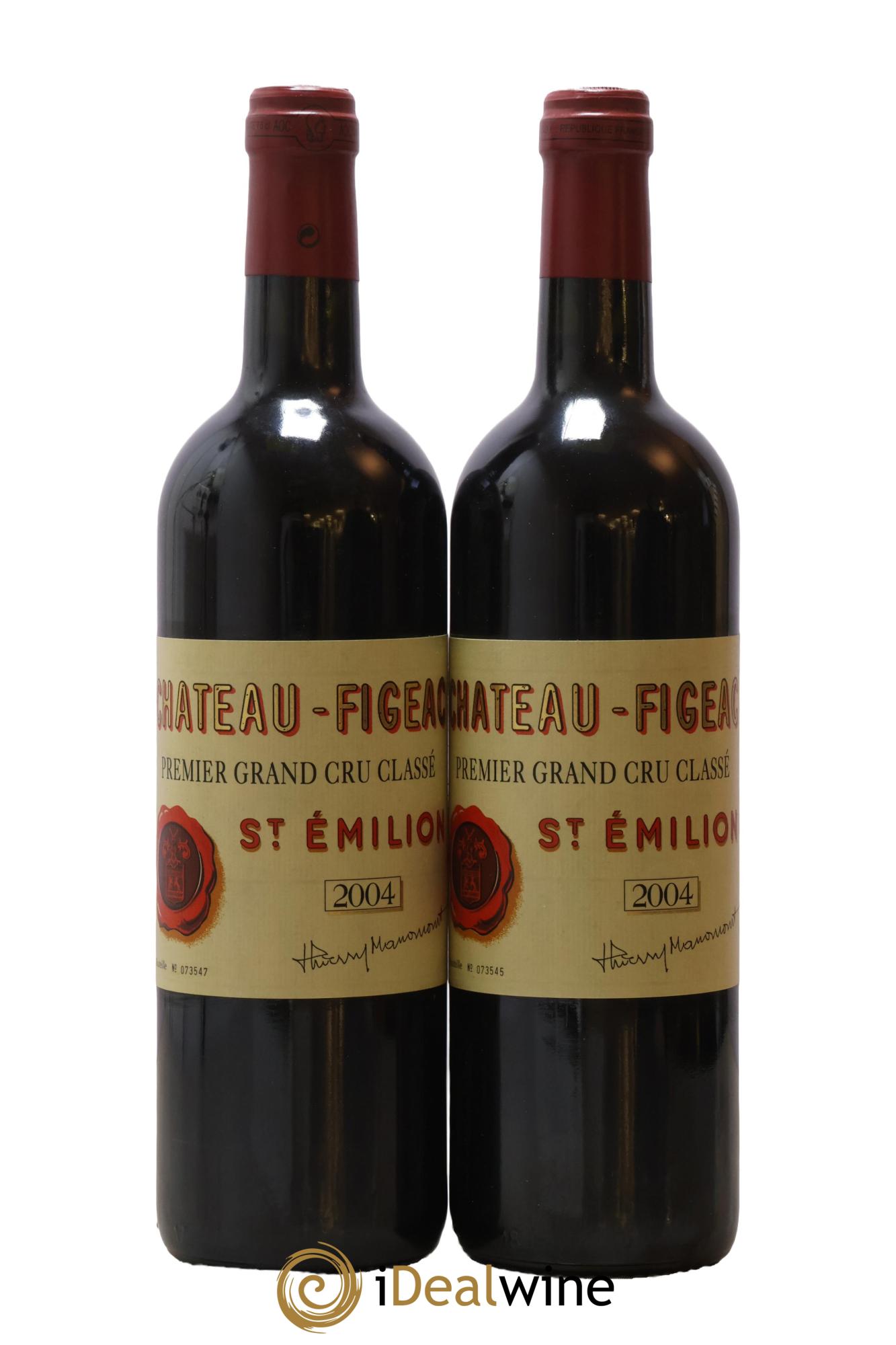 Château Figeac 1er Grand Cru Classé A 2004 - Lot de 2 bouteilles - 0