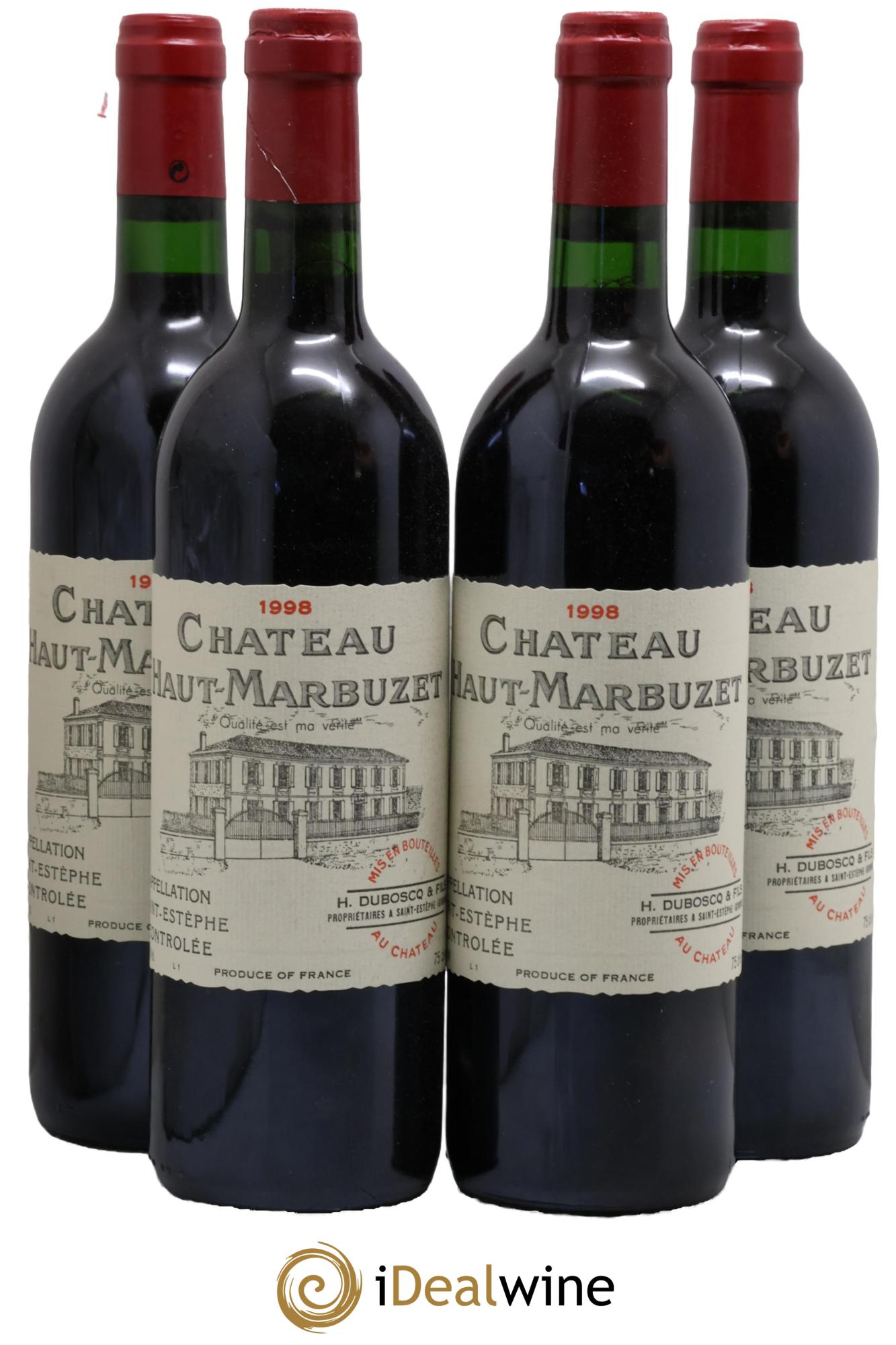 Château Haut Marbuzet 1998 - Posten von 4 Flaschen - 0