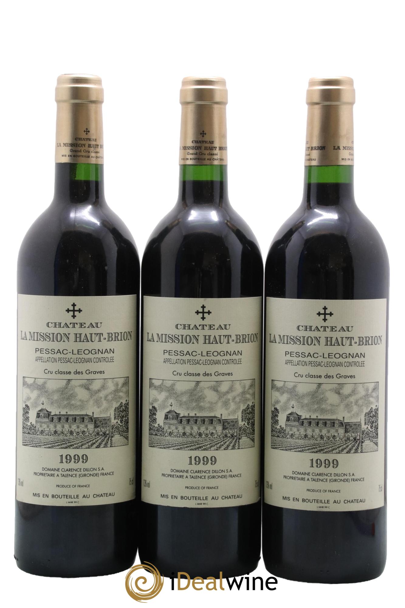 Château la Mission Haut-Brion Cru Classé de Graves 1999 - Lot of 3 bottles - 0