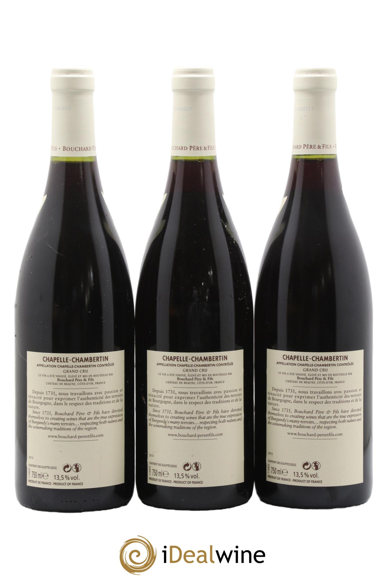 Chapelle-Chambertin Grand Cru Bouchard Père & Fils 2010 - Lot de 3 bouteilles - 1
