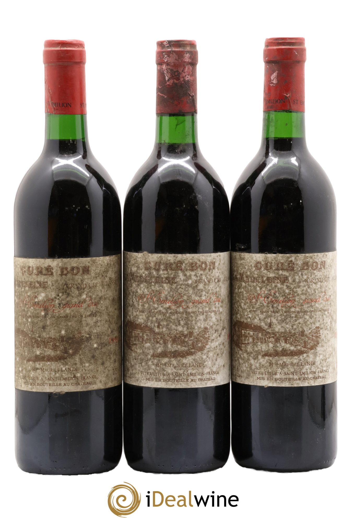 Saint-Émilion Château Curé Bon La Madeleine 1989 - Lot de 3 bouteilles - 0
