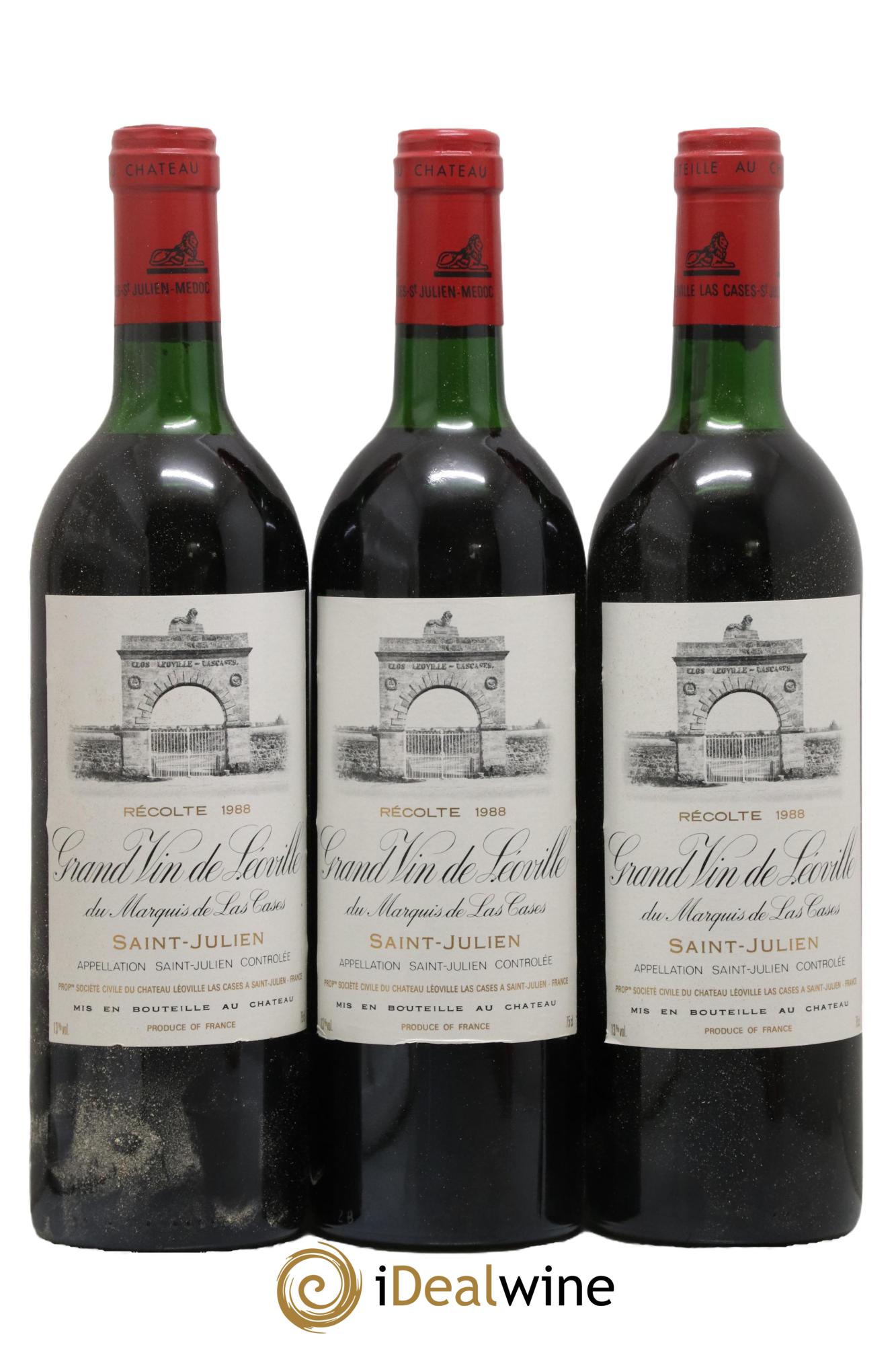 Château Léoville Las Cases 2ème Grand Cru Classé 1988 - Lot of 3 bottles - 0