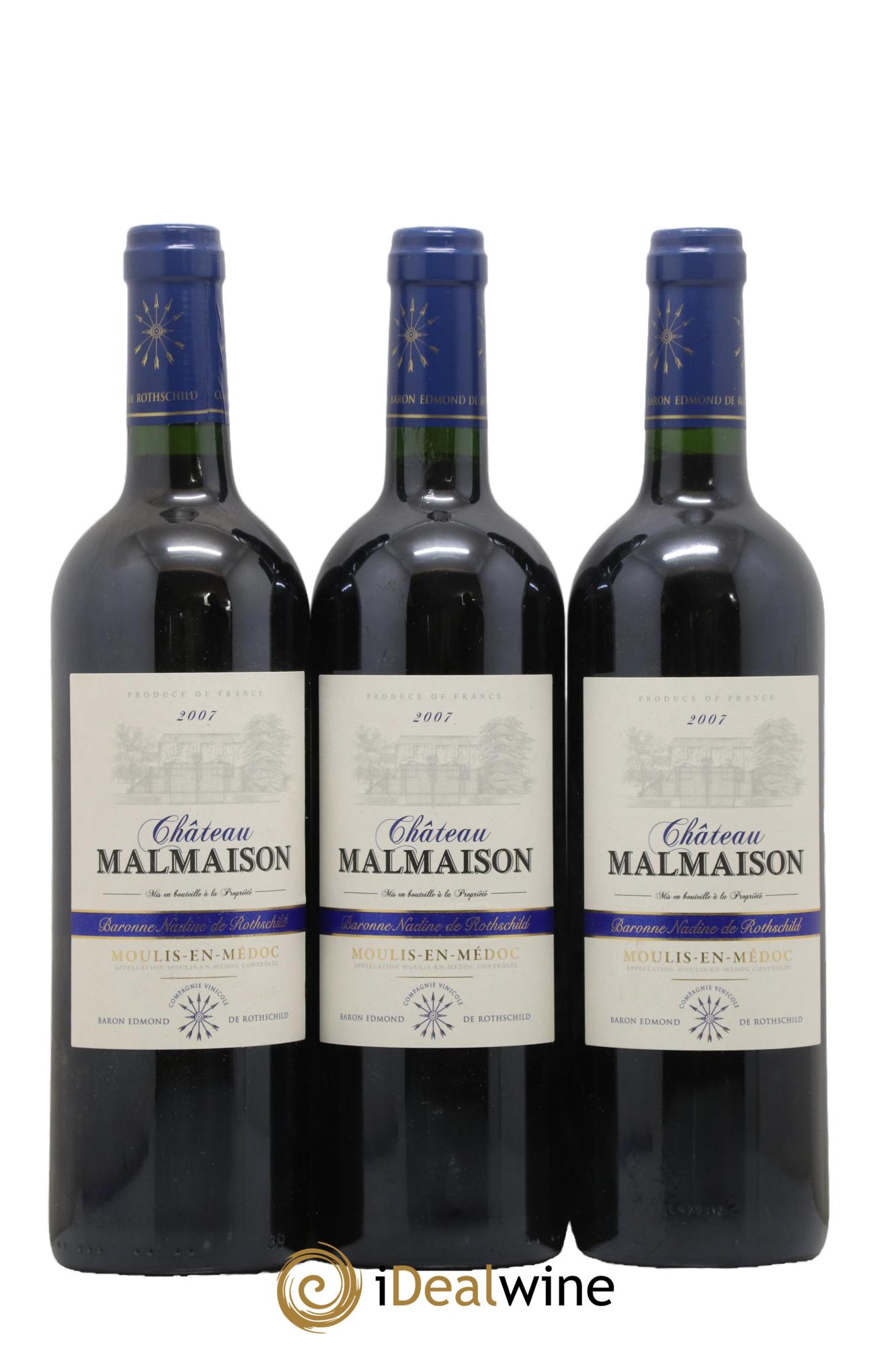 Moulis en Médoc Chateau Malmaison 2007 - Lot de 3 bouteilles - 0