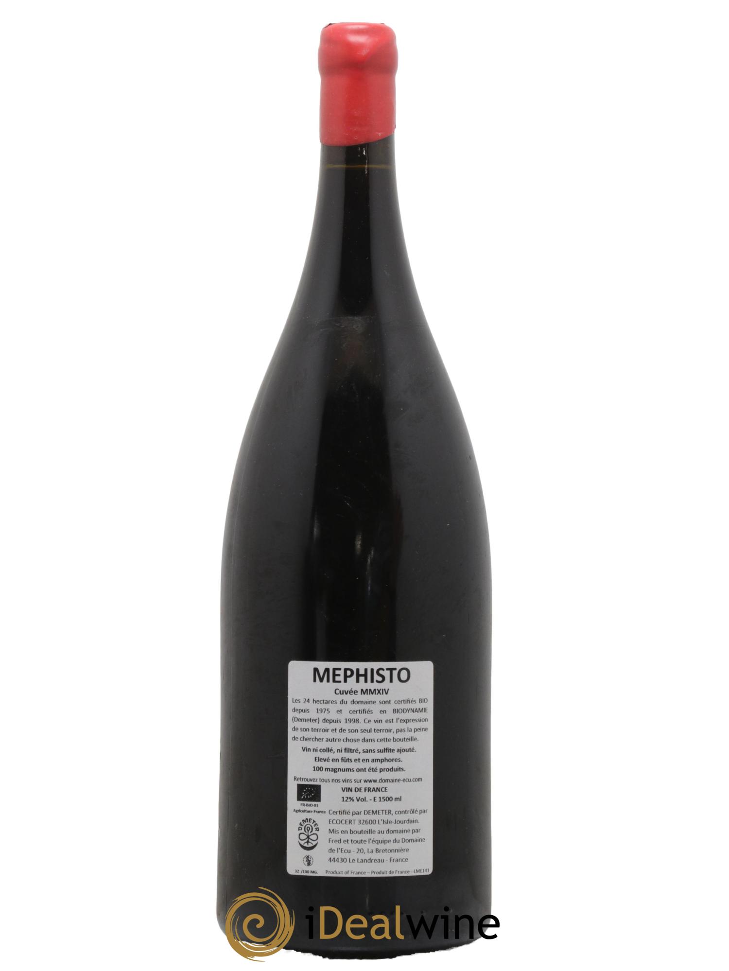 Vin de France Méphisto Domaine de L'Ecu 2014 - Lot de 1 magnum - 1