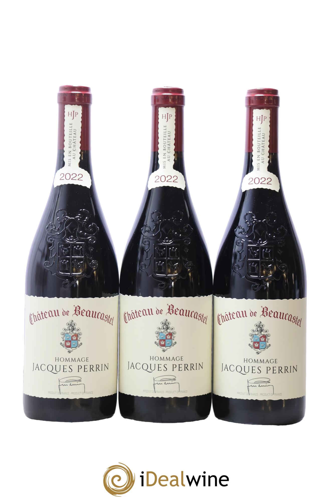 Châteauneuf-du-Pape Château de Beaucastel Hommage à Jacques Perrin Famille Perrin 2022 - Lot de 3 bouteilles - 0