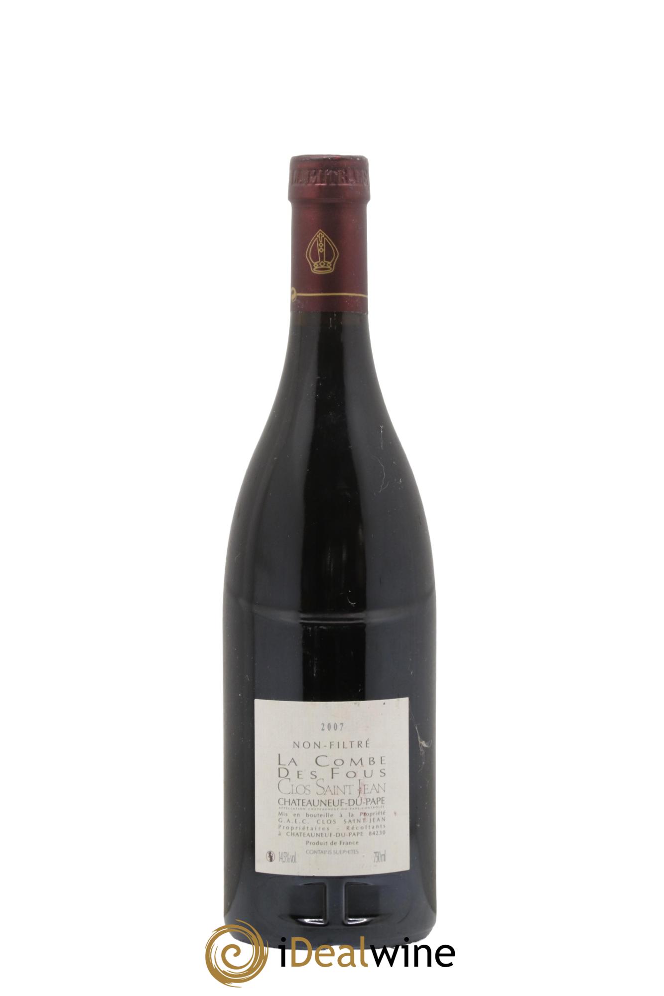 Châteauneuf-du-Pape Clos Saint-Jean La Combe des Fous Pascal et Vincent Maurel 2007 - Lot of 1 bottle - 1