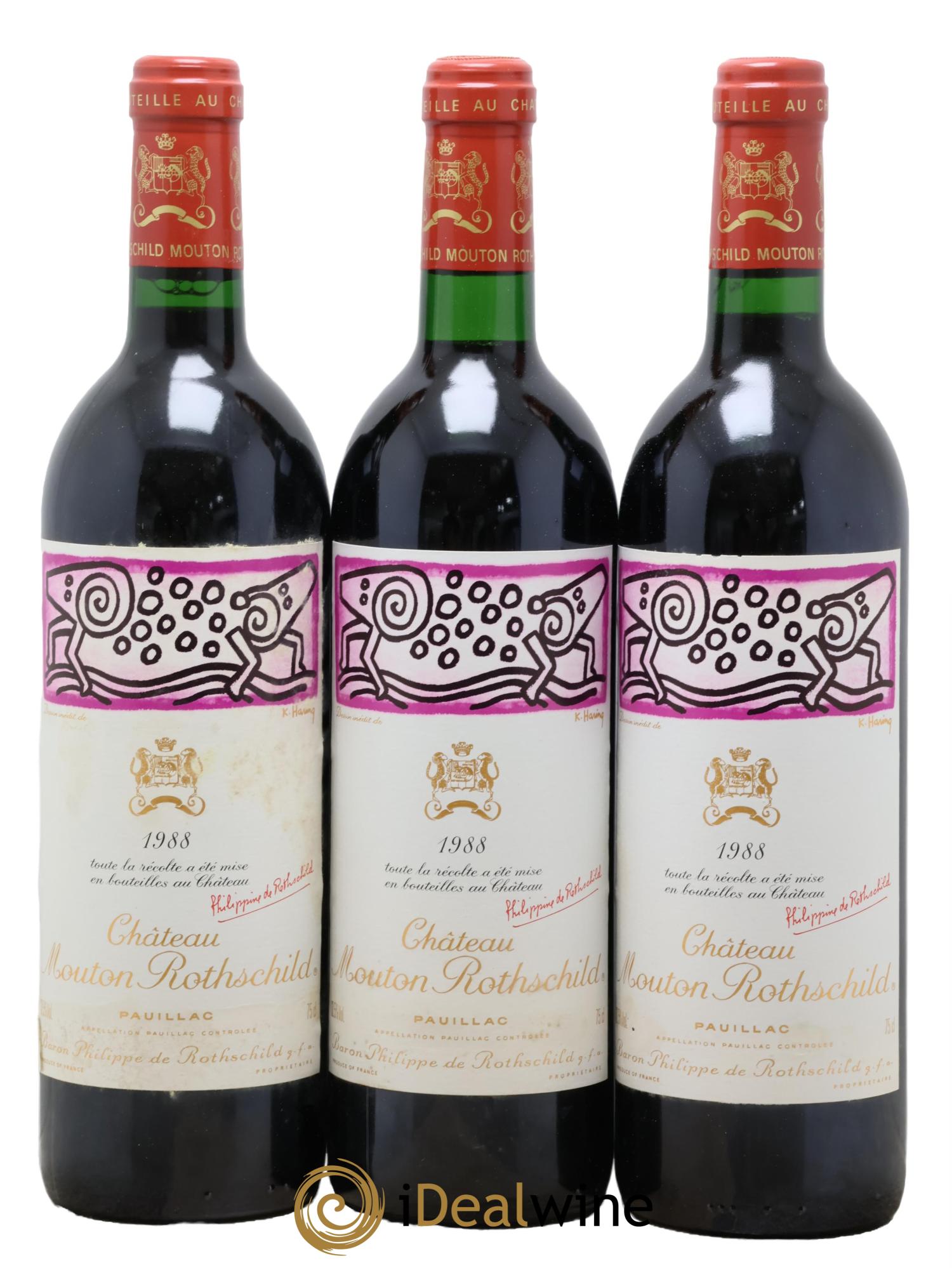 Château Mouton Rothschild 1er Grand Cru Classé 1988 - Lot of 3 bottles - 0
