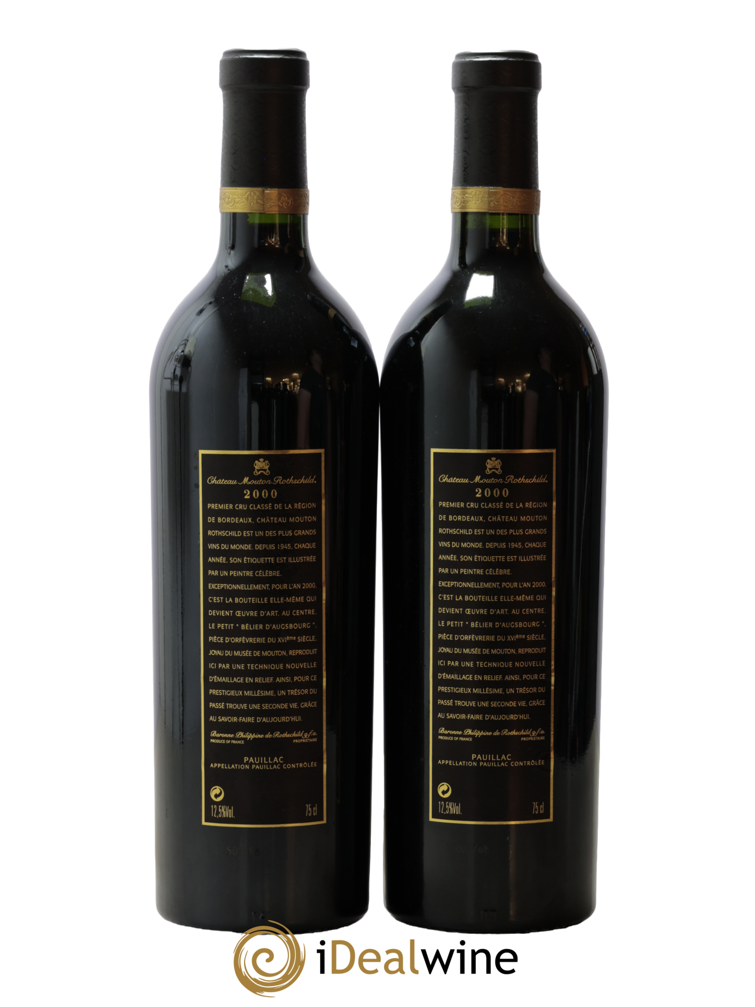 Château Mouton Rothschild 1er Grand Cru Classé 2000 - Lot de 2 bouteilles - 1