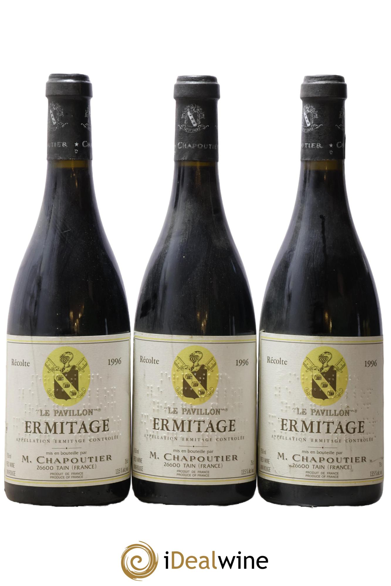 Hermitage Ermitage Le Pavillon Chapoutier 1996 - Posten von 3 Flaschen - 0
