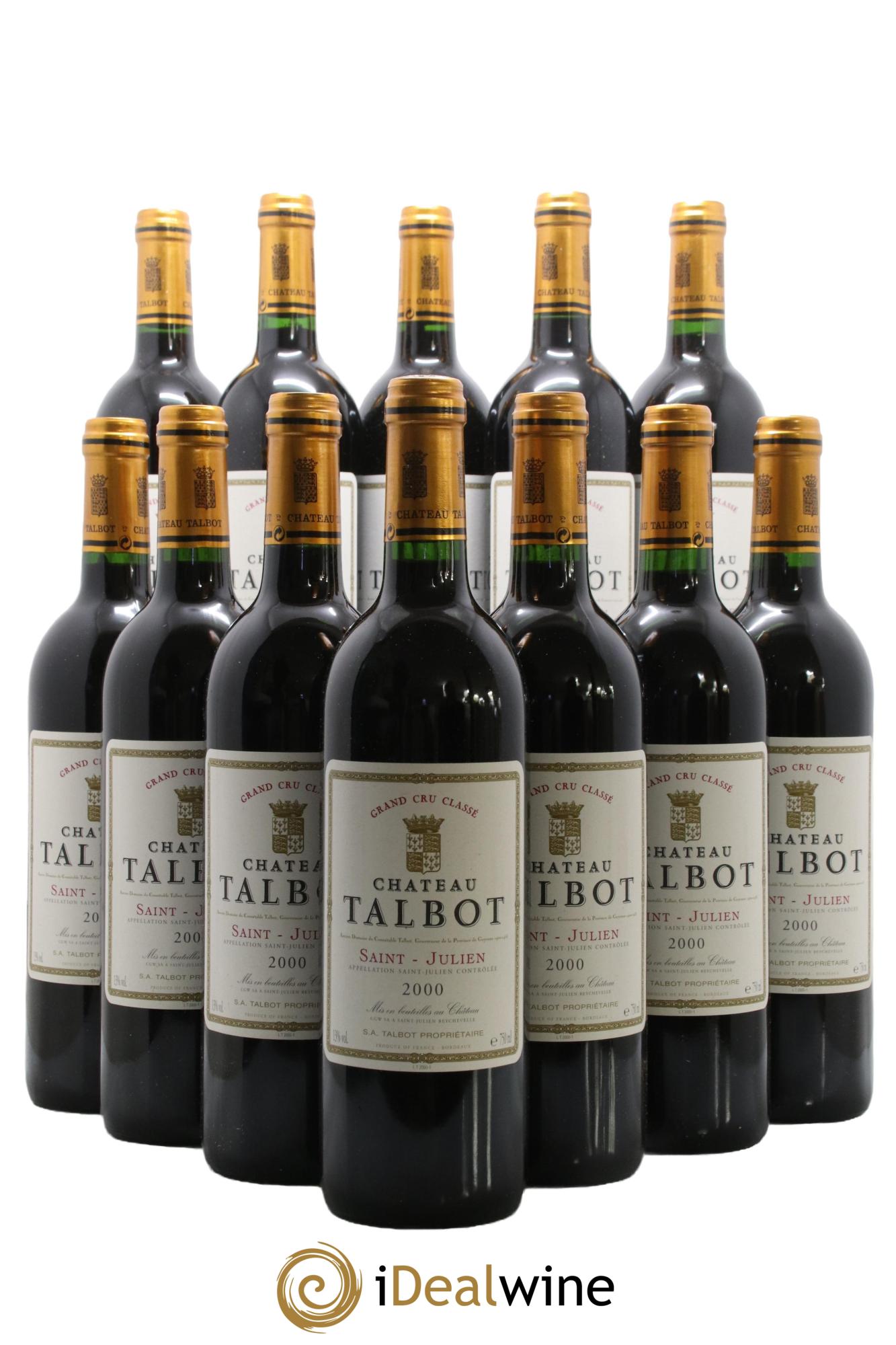 Château Talbot 4ème Grand Cru Classé 2000 - Lot de 12 bouteilles - 0