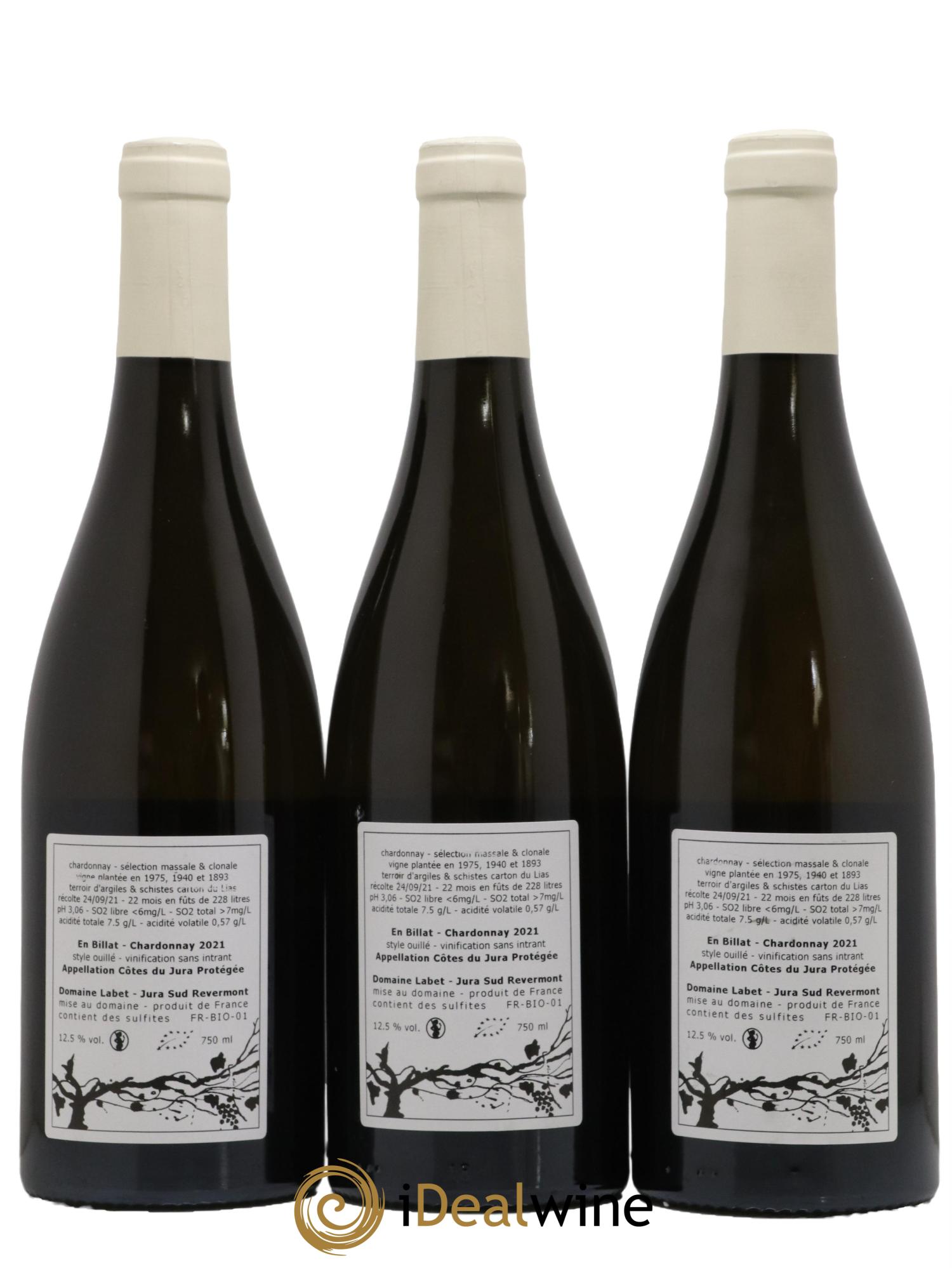 Côtes du Jura Chardonnay En Billat Labet (Domaine) 2021 - Lot de 3 bouteilles - 1