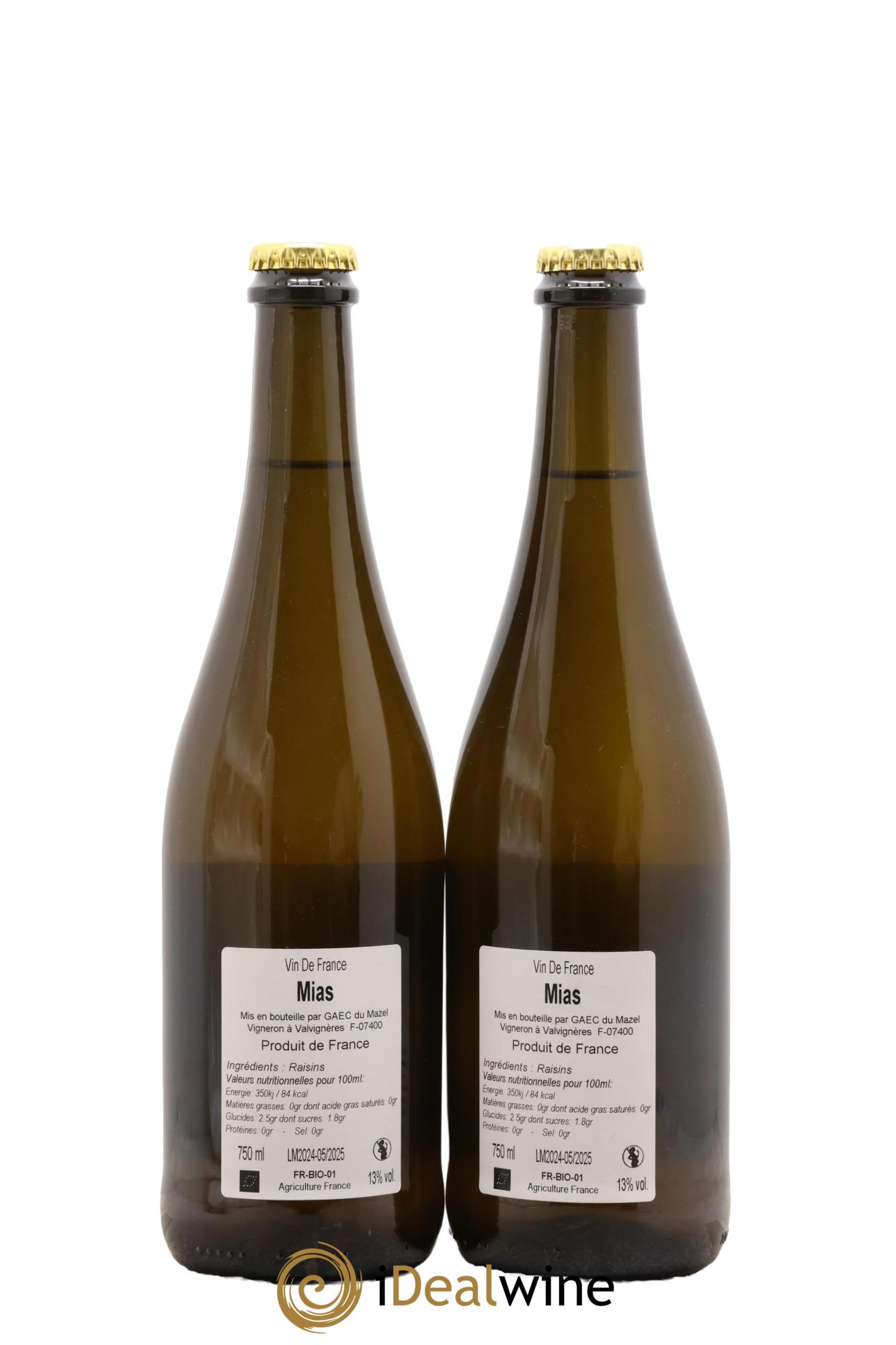 Vin de France Mias Jocelyne et Gérald Oustric Domaine le Mazel 2024 - Lot de 2 bouteilles - 1