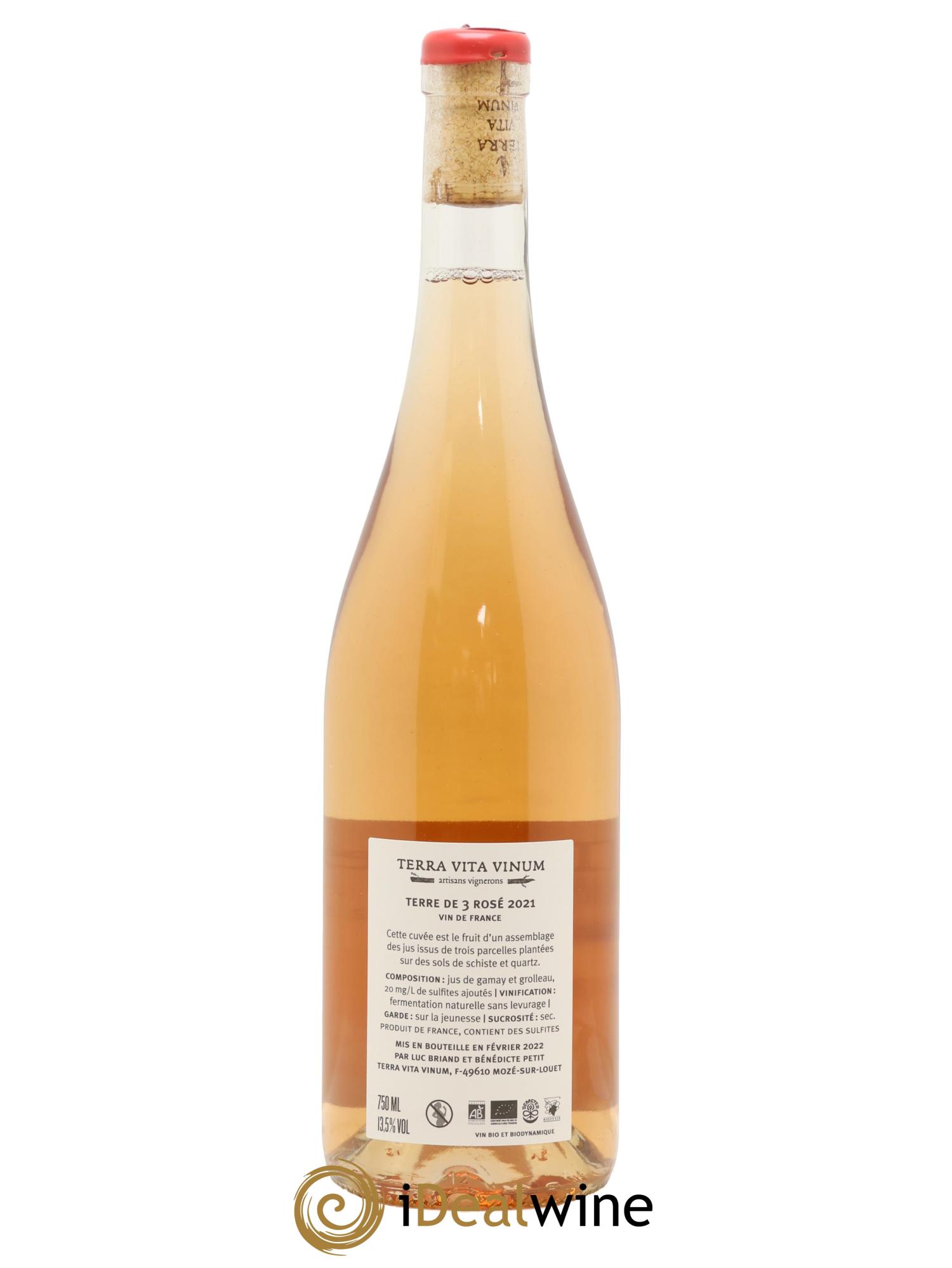 Vin de France Terre de 3 Terra Vita Vinum 2021 - Lot de 1 bouteille - 1