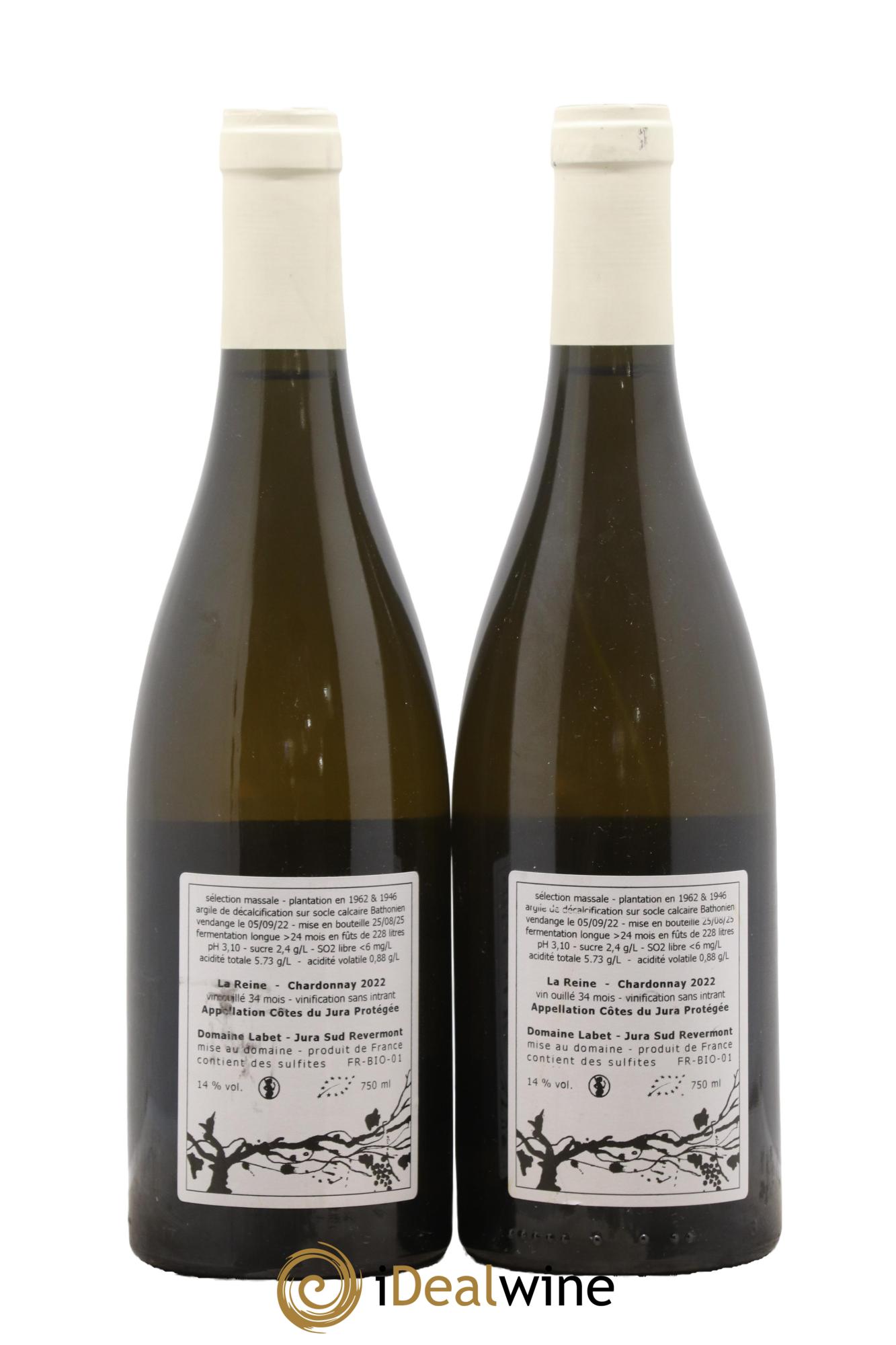Côtes du Jura Chardonnay La Reine Romain - Julien - Charline Labet 2022 - Lot de 2 bouteilles - 1