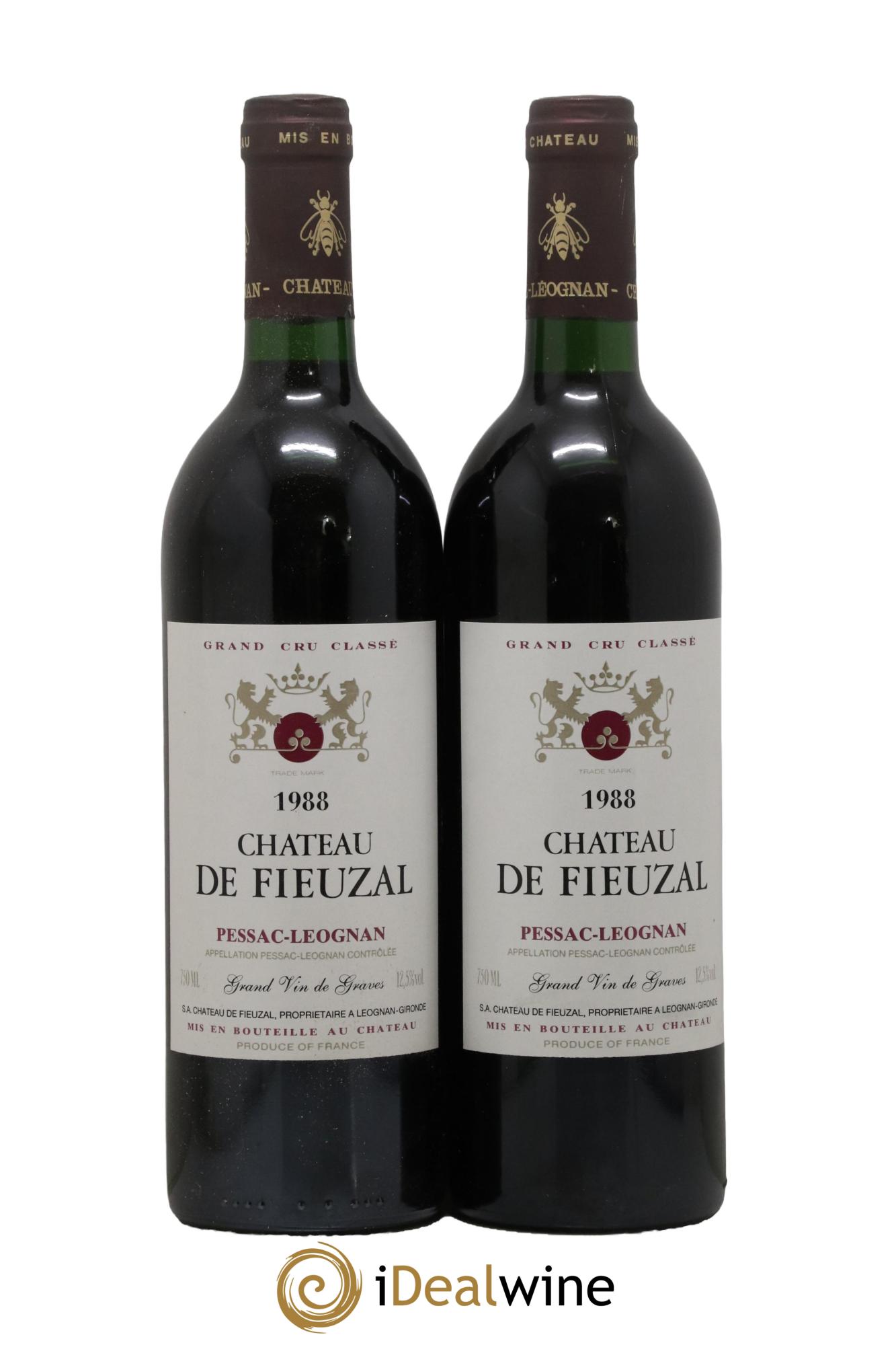 Château de Fieuzal Cru Classé de Graves 1988 - Lot of 2 bottles - 0